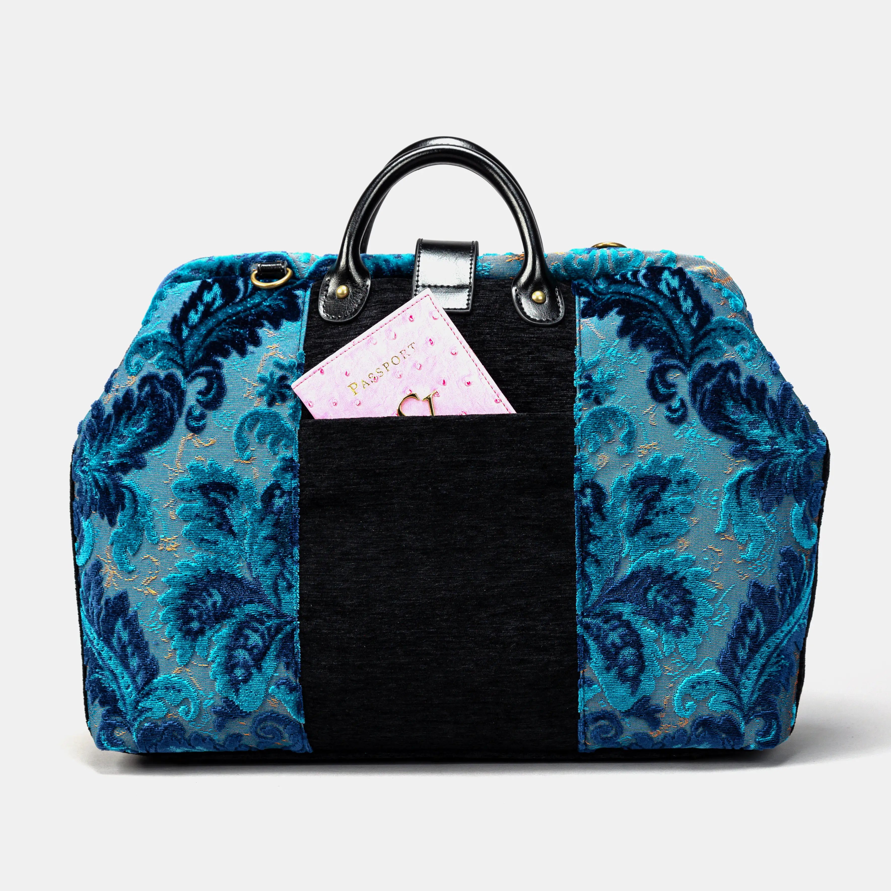 Burnout Velvet Revival Aqua Laptop Work Bag of America back