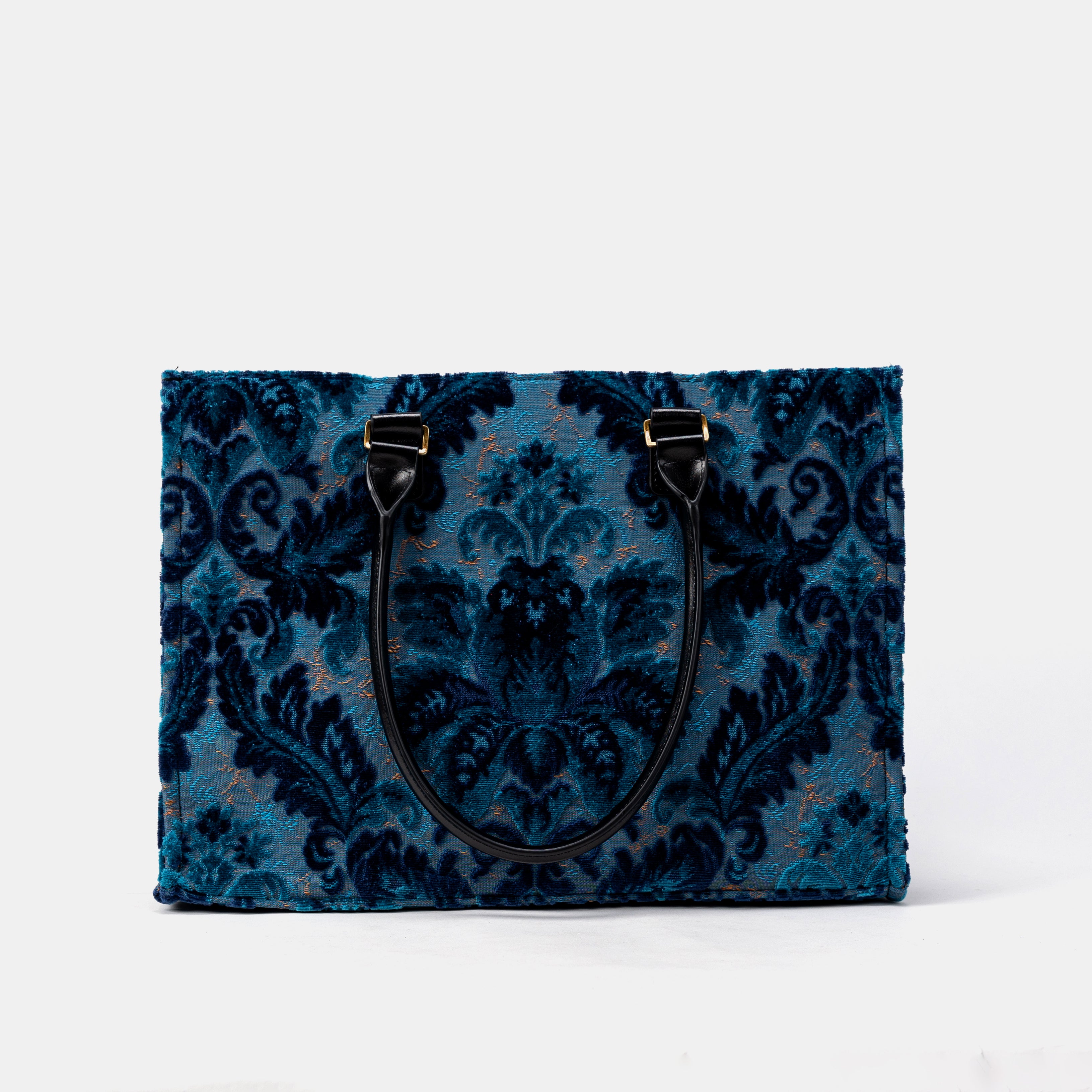 BURNOUT VELVET REVIVAL AQUA LAPTOP WORK TOTE of America FRONT