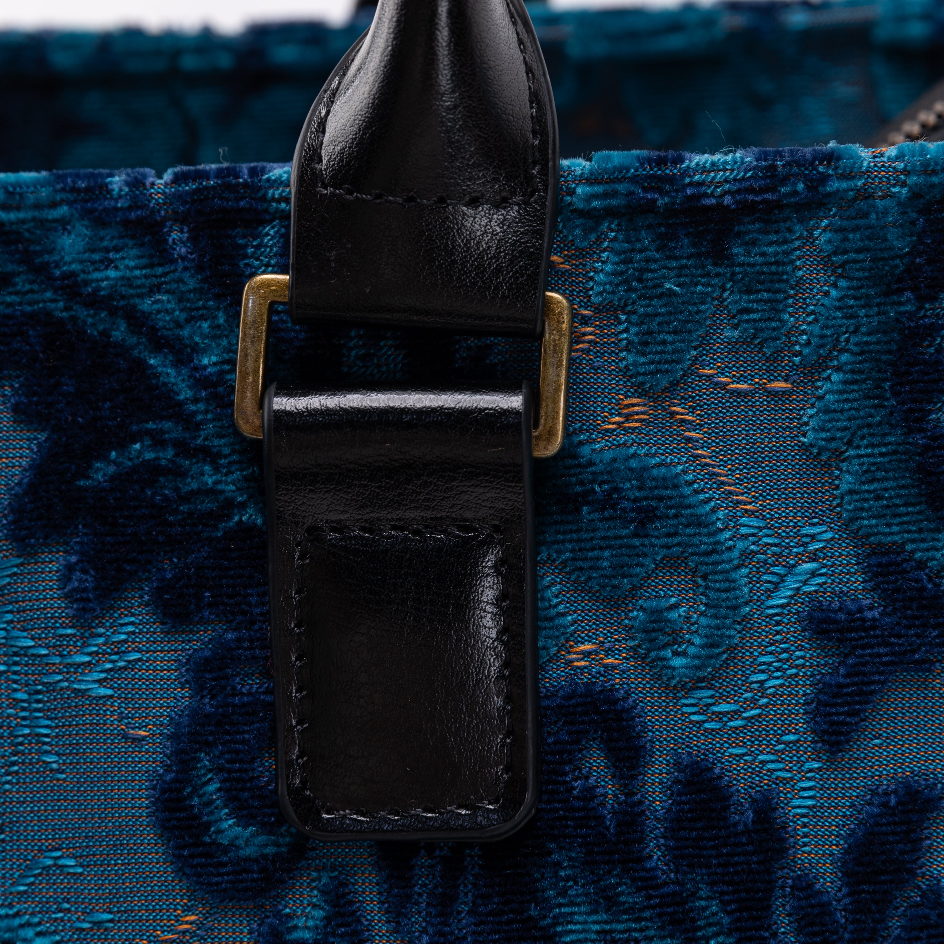 BURNOUT VELVET REVIVAL AQUA LAPTOP WORK TOTE of America HANDLE