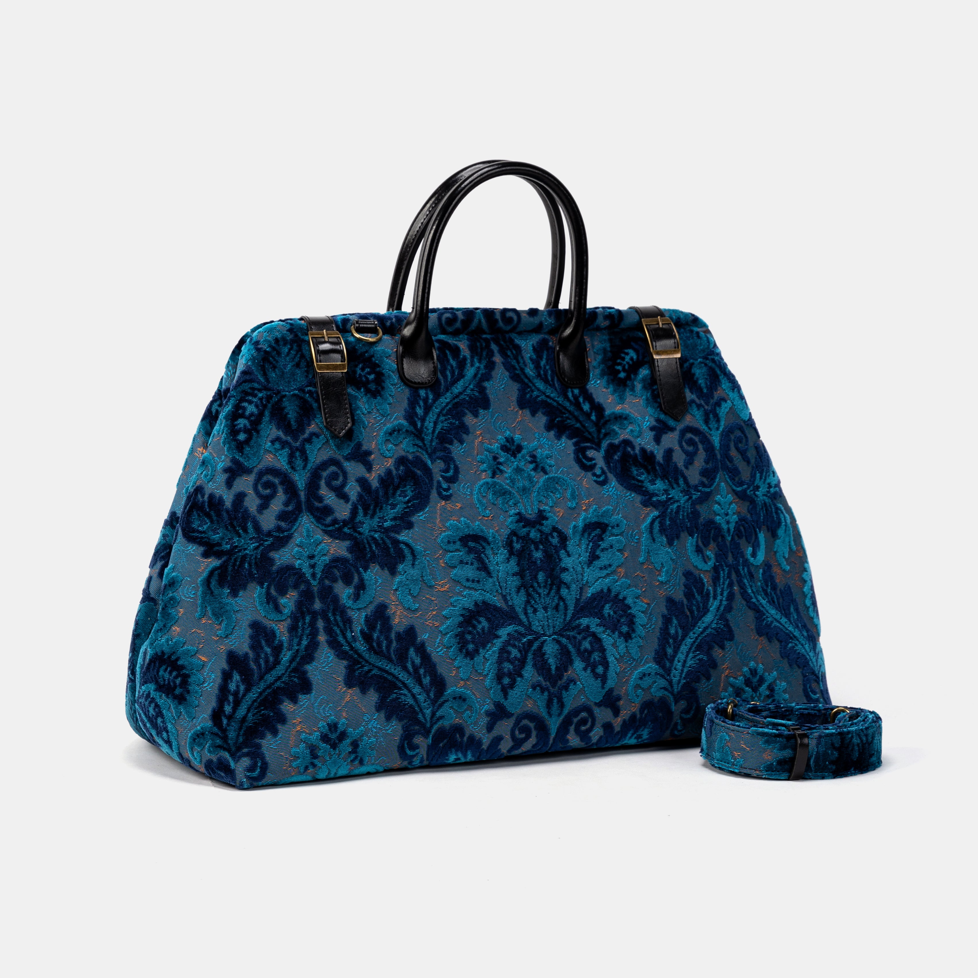 Burnout Velvet Revival Aqua Large Carpetbag of America  little side