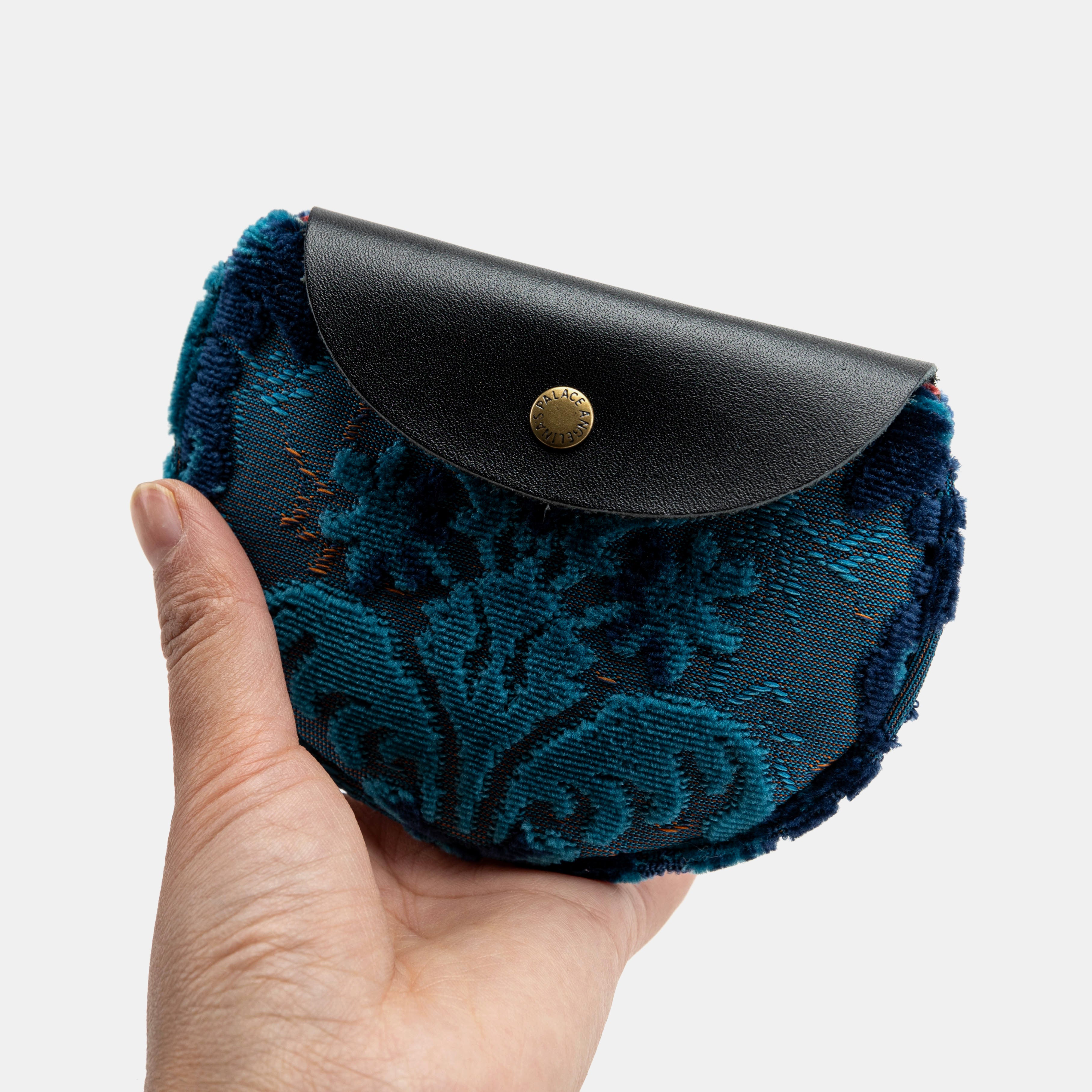 Burnout Velvet Revival Aqua Rosary Bag Carpetbag of America closing-4