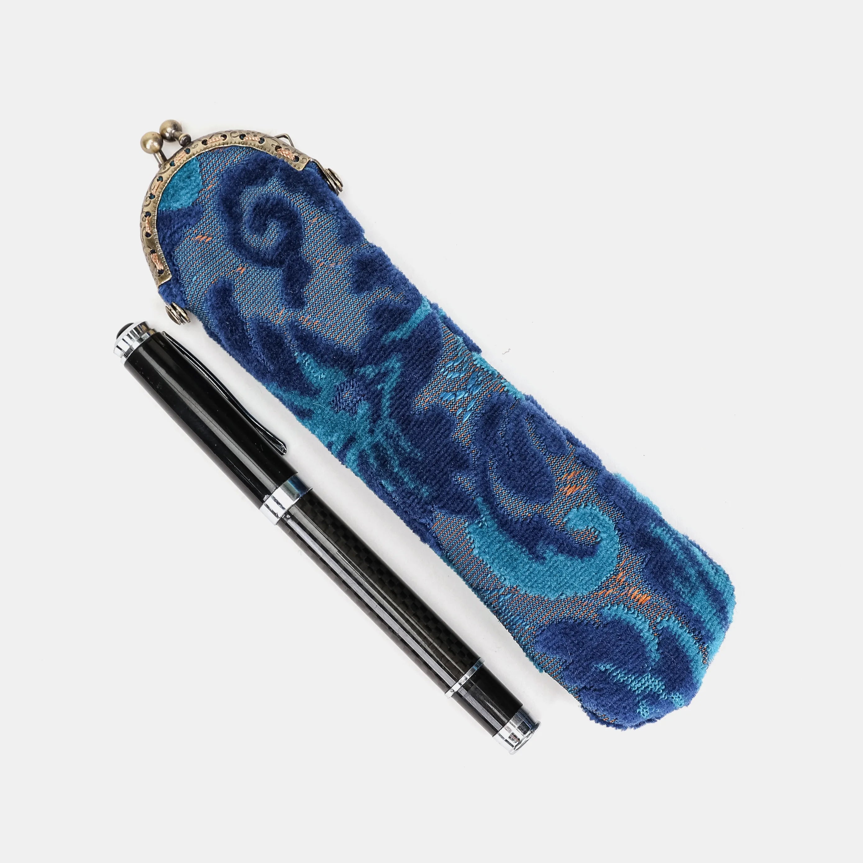 Burnout Velvet Revival Aqua Solo Pen Case Carpetbag of America main
