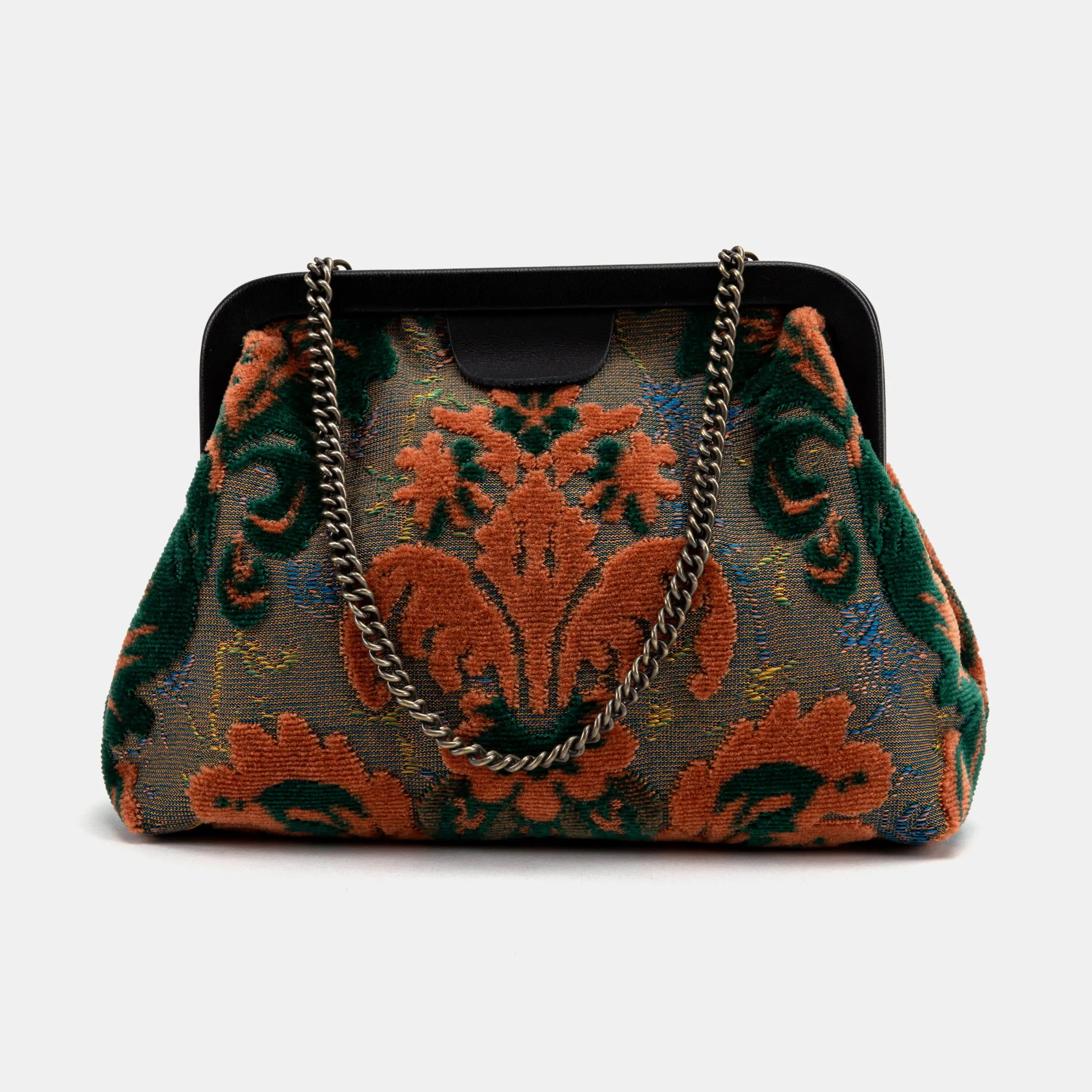 Burnout Velvet Revival Jade Alma Clutch back