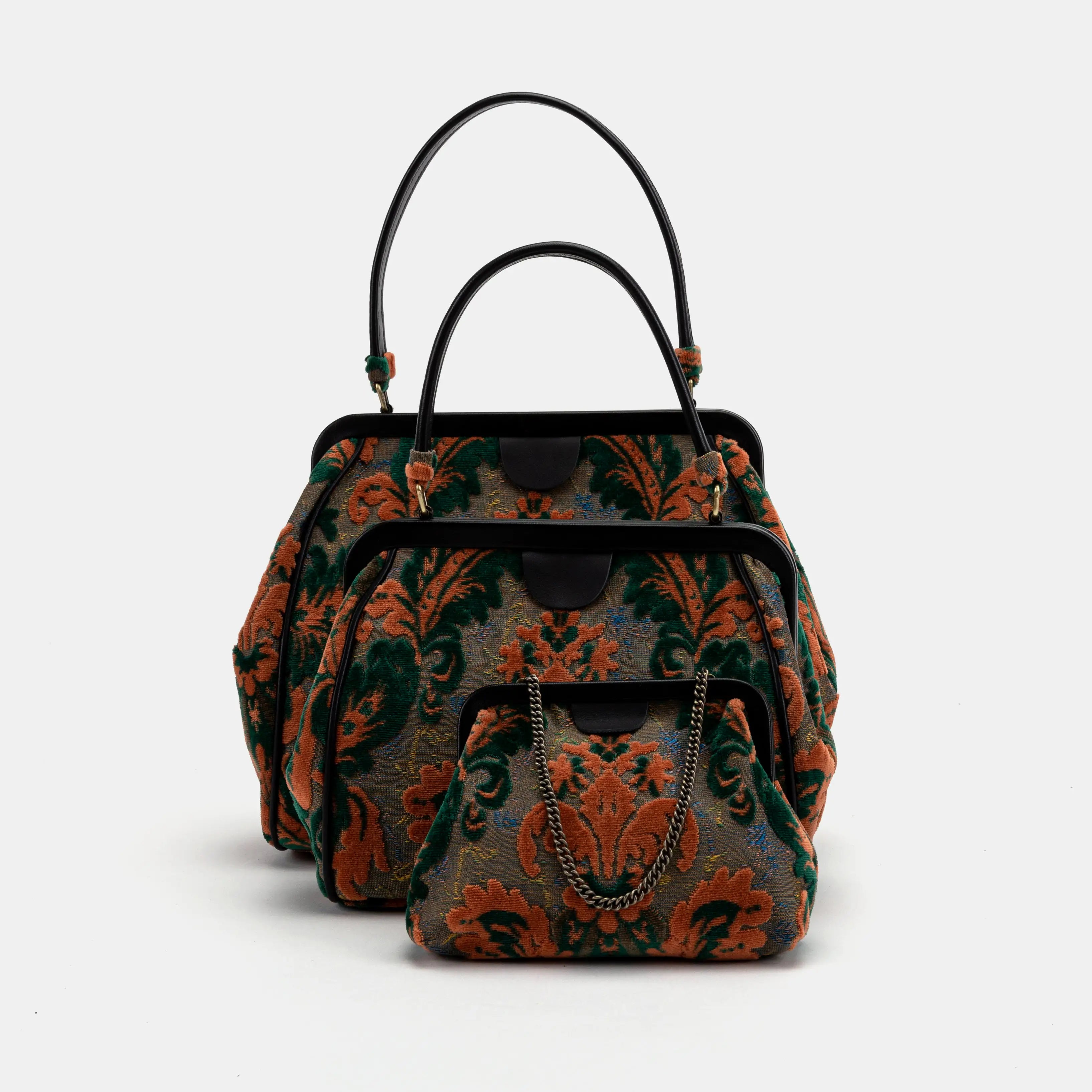 Burnout Velvet Revival Jade Alma Clutch set