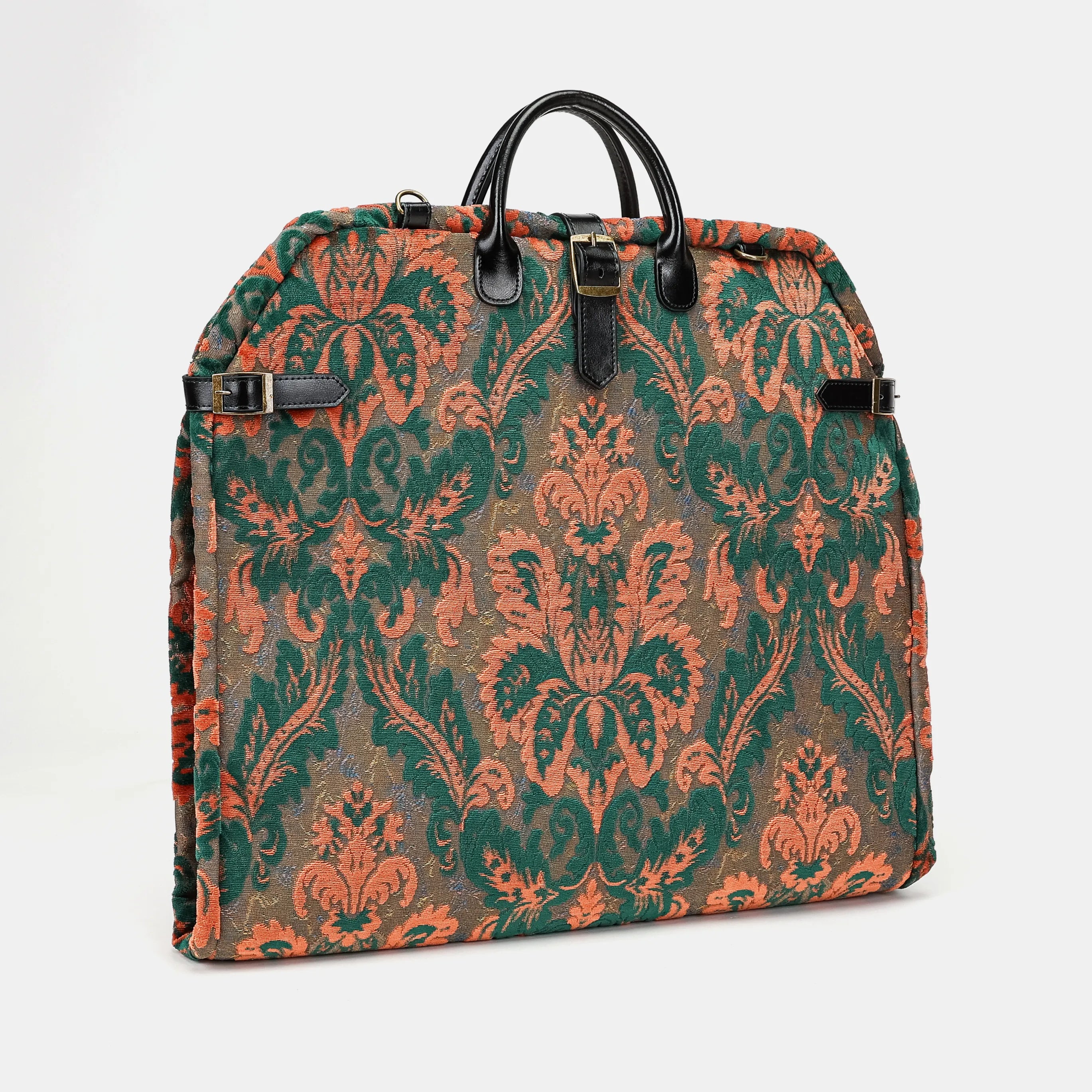 Burnout Velvet Revival Jade Carpet Garment Bag Carpetbag of America front