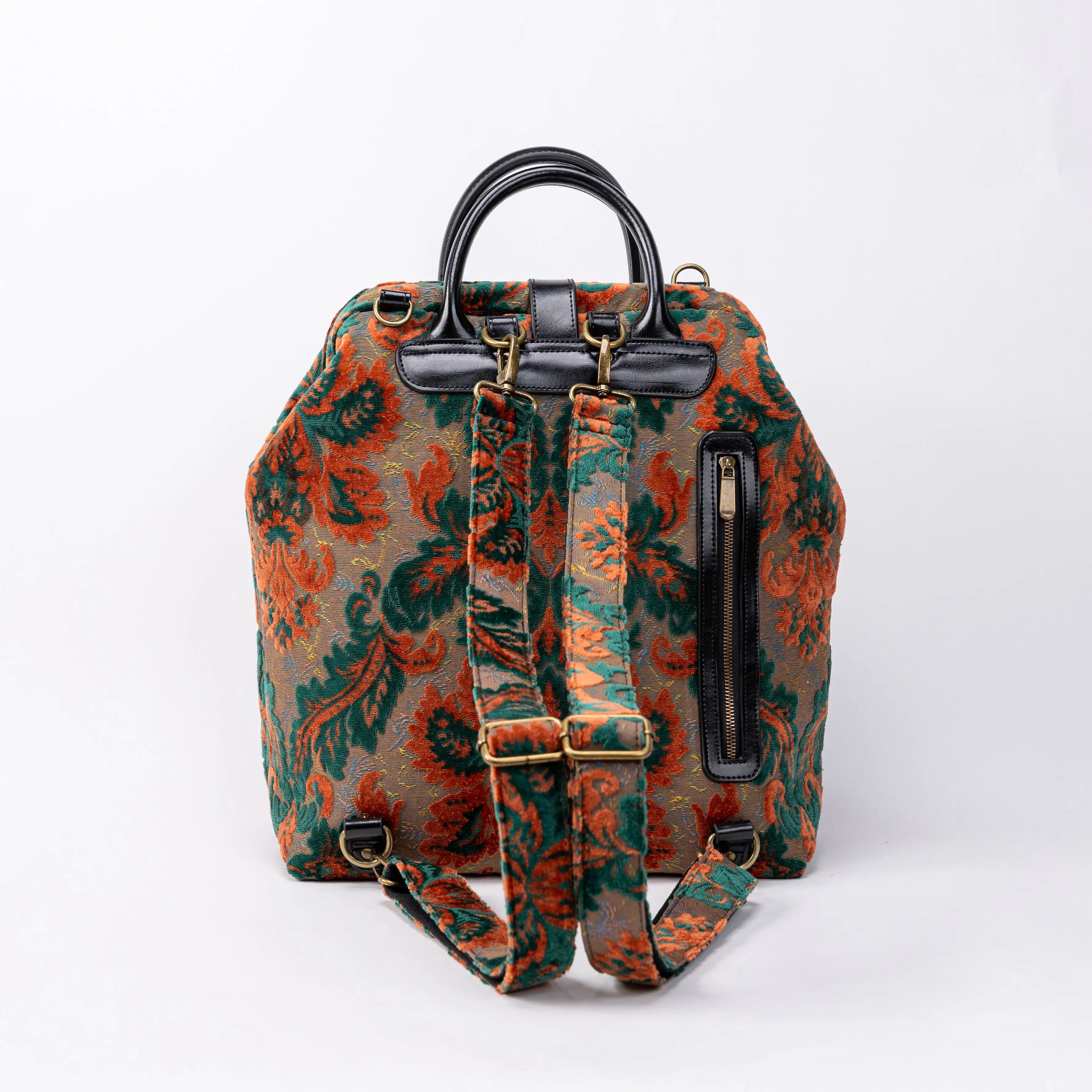Burnout Velvet Revival Jade Carpet Laptop Backpack of America back