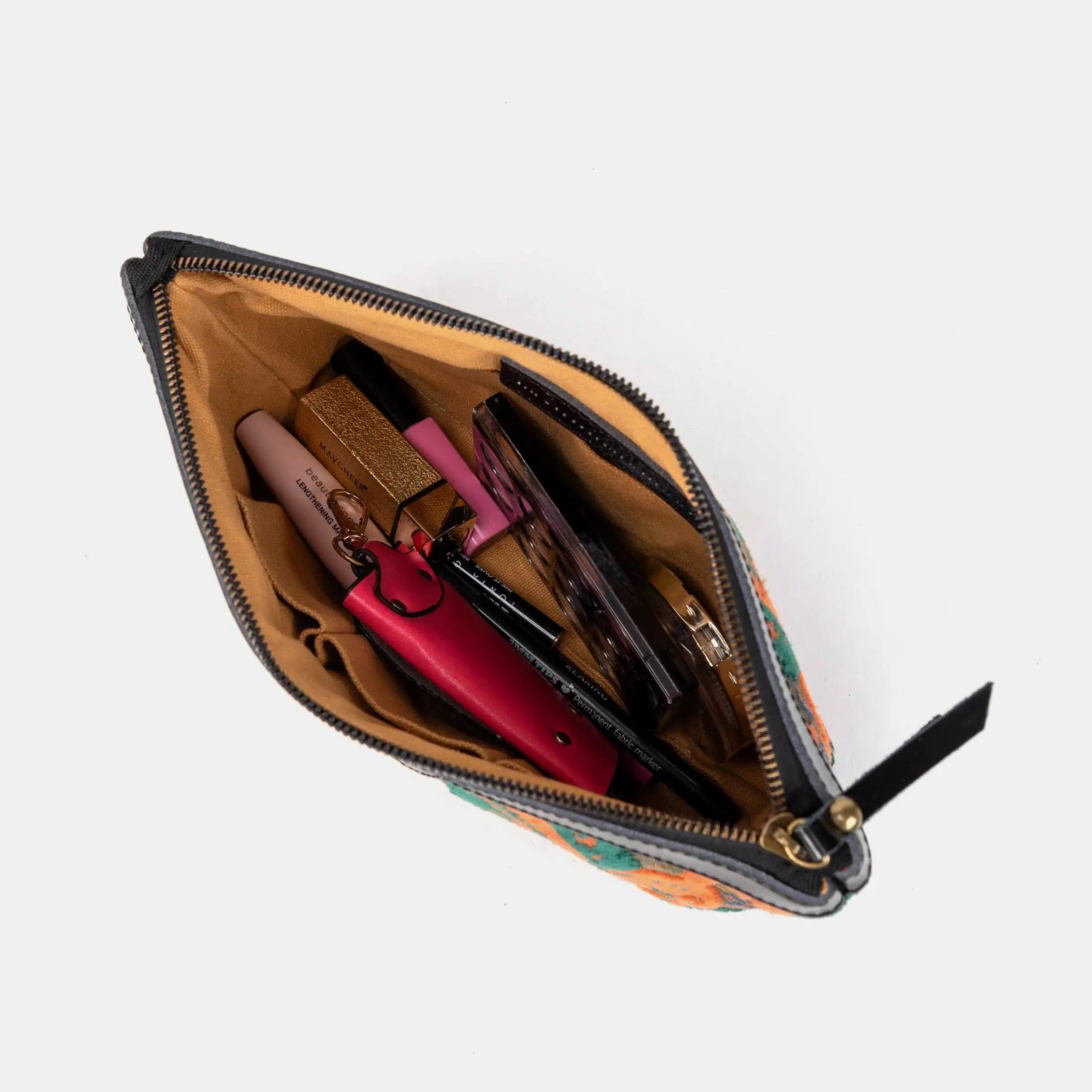 Burnout Velvet Revival Jade Carpet Makeup Bag of America capacity