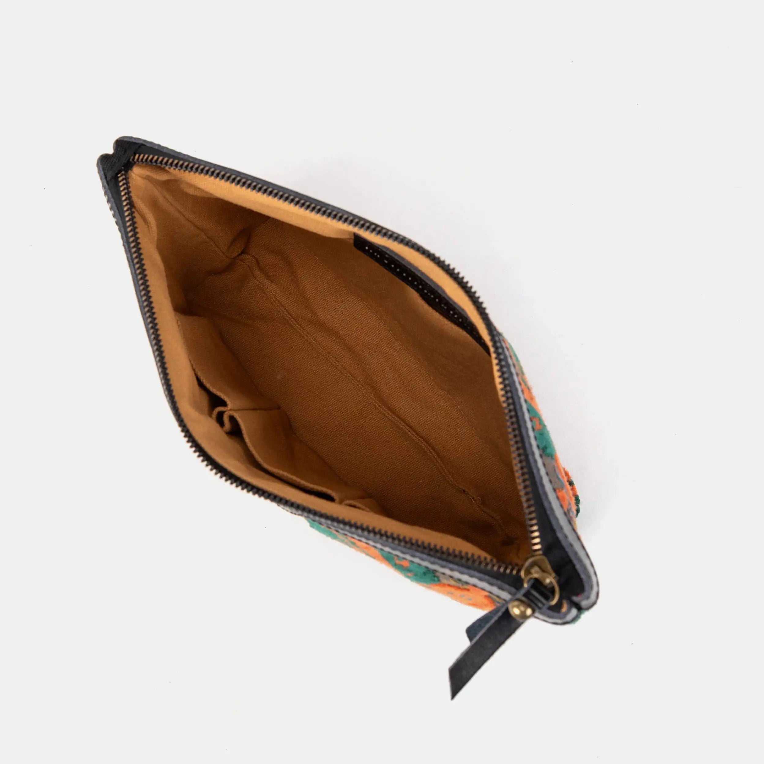 Burnout Velvet Revival Jade Carpet Makeup Bag of America inside