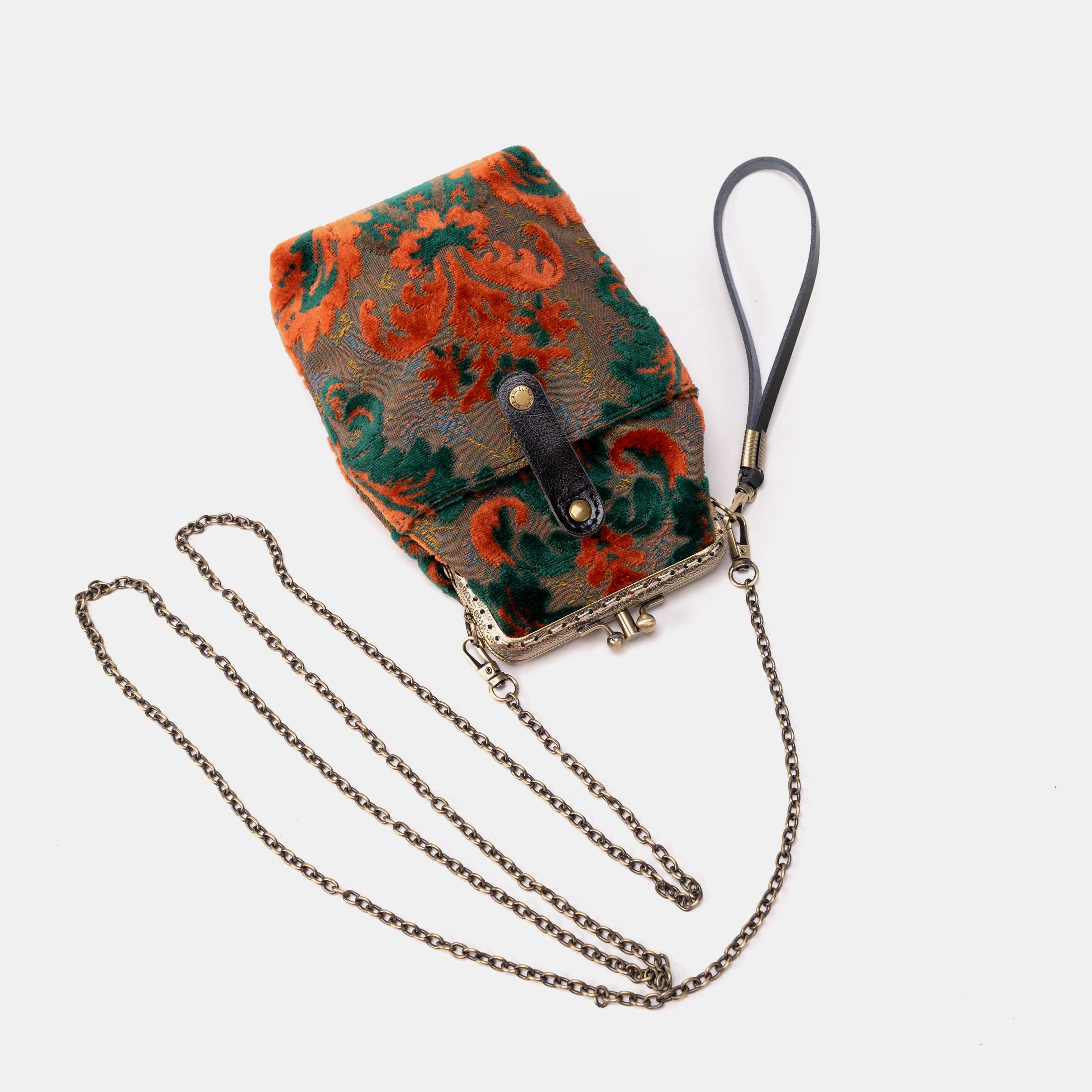 Burnout Velvet Revival Jade Carpet Phone Case Carpetbag of America with chain