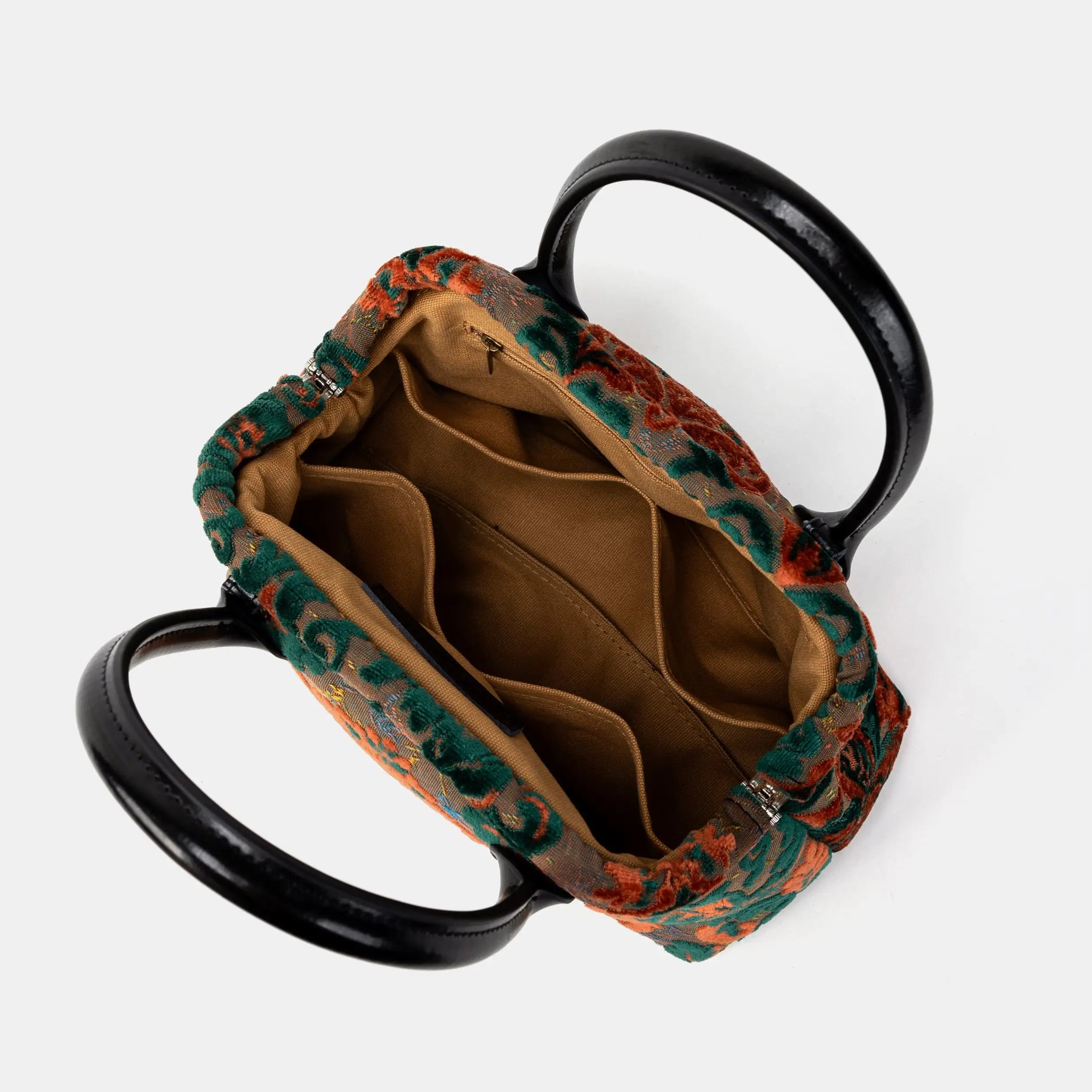 Burnout Velvet Revival Jade Carpet Satchel inside