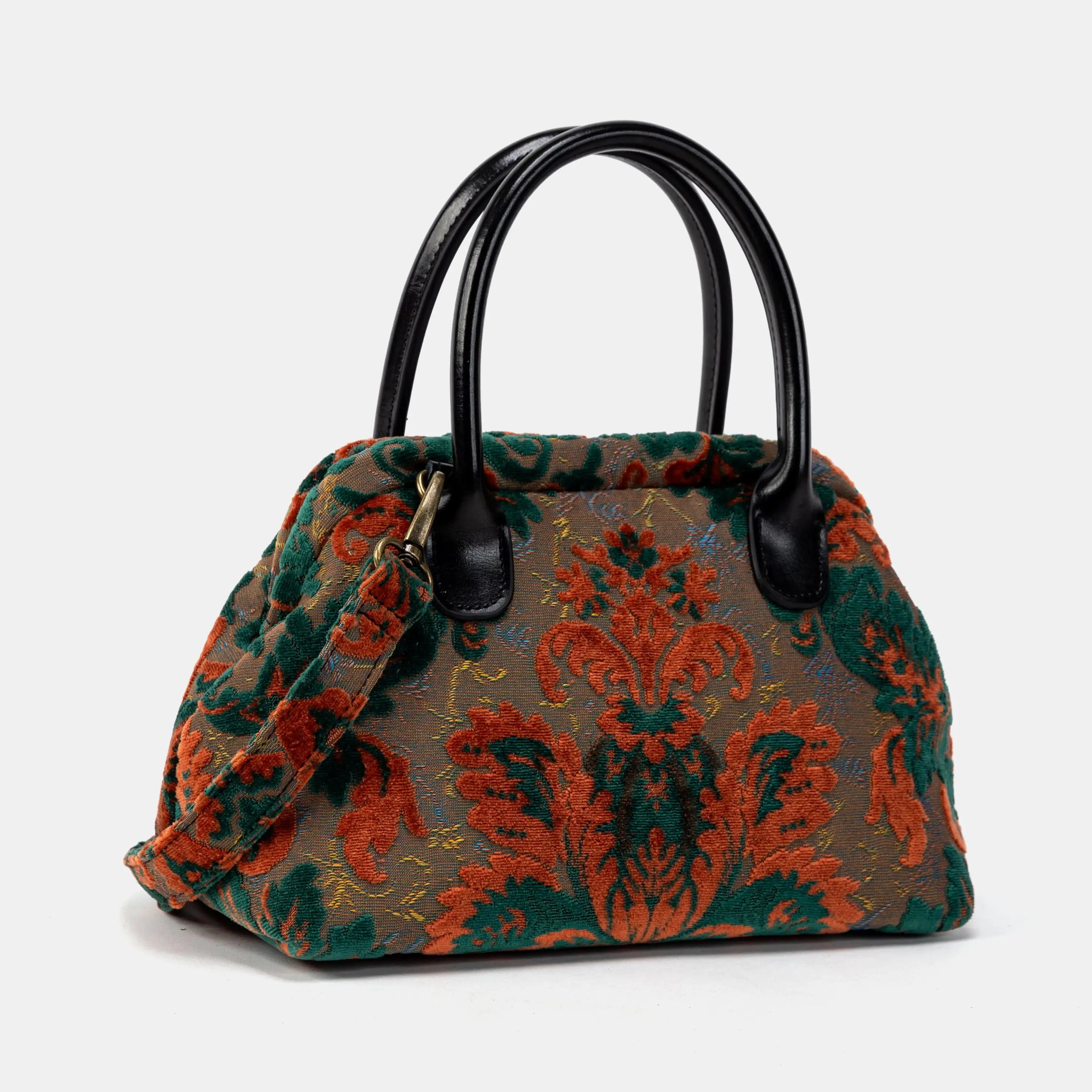 Burnout Velvet Revival Jade Carpet Satchel front