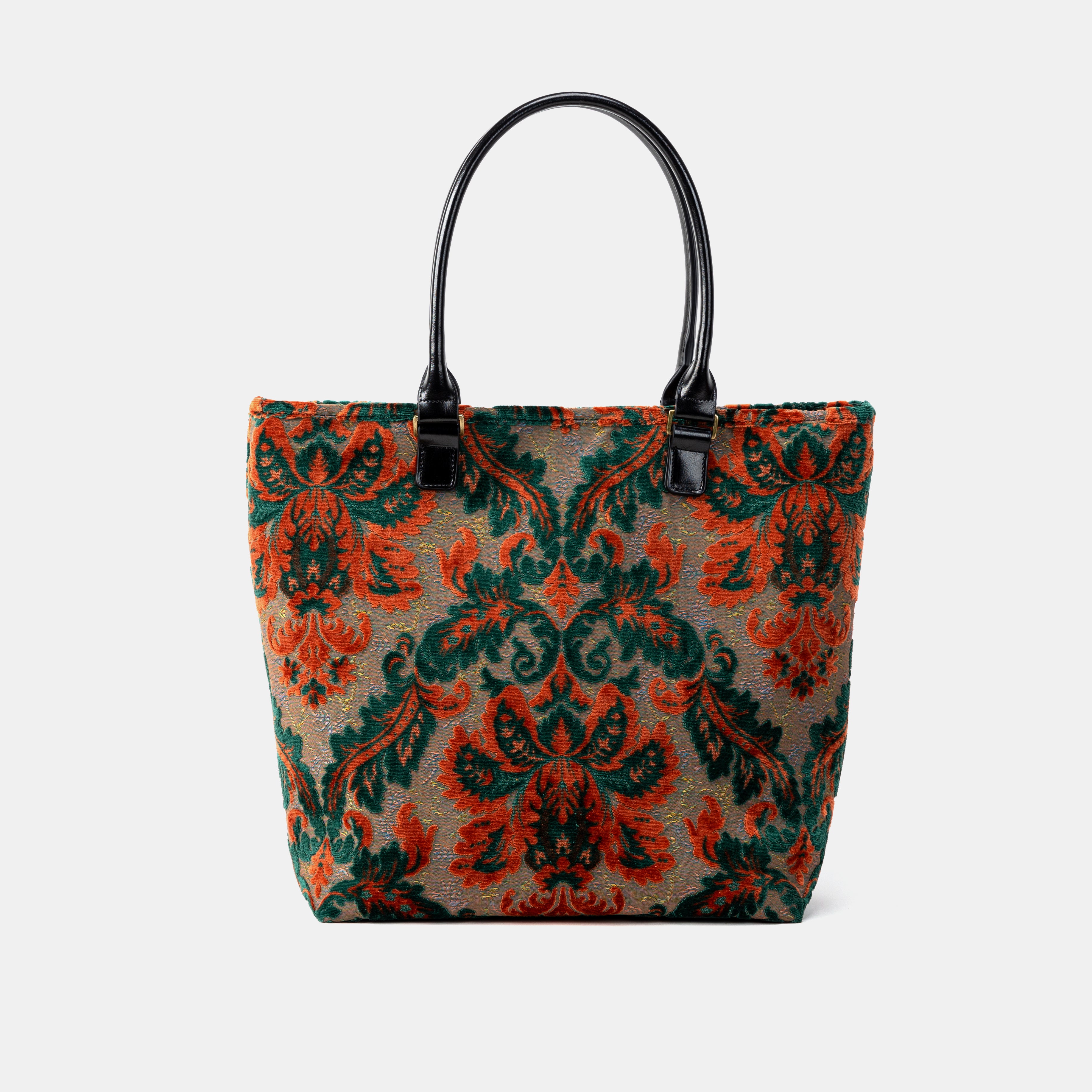 Burnout Velvet Revival Jade Carpet Tote Shopper of America back