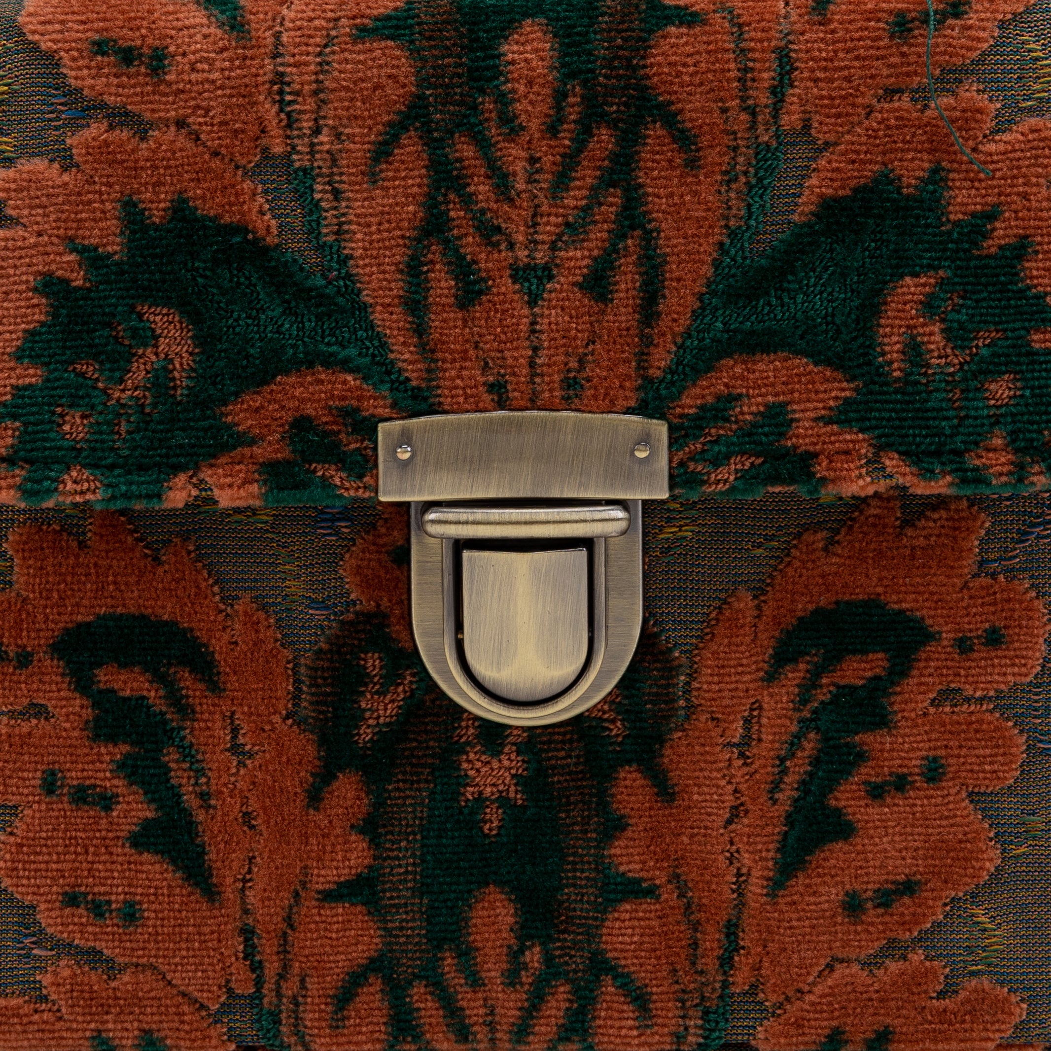 Burnout Velvet Revival Jade Clara Medium Train Case Purse of America tuck lock