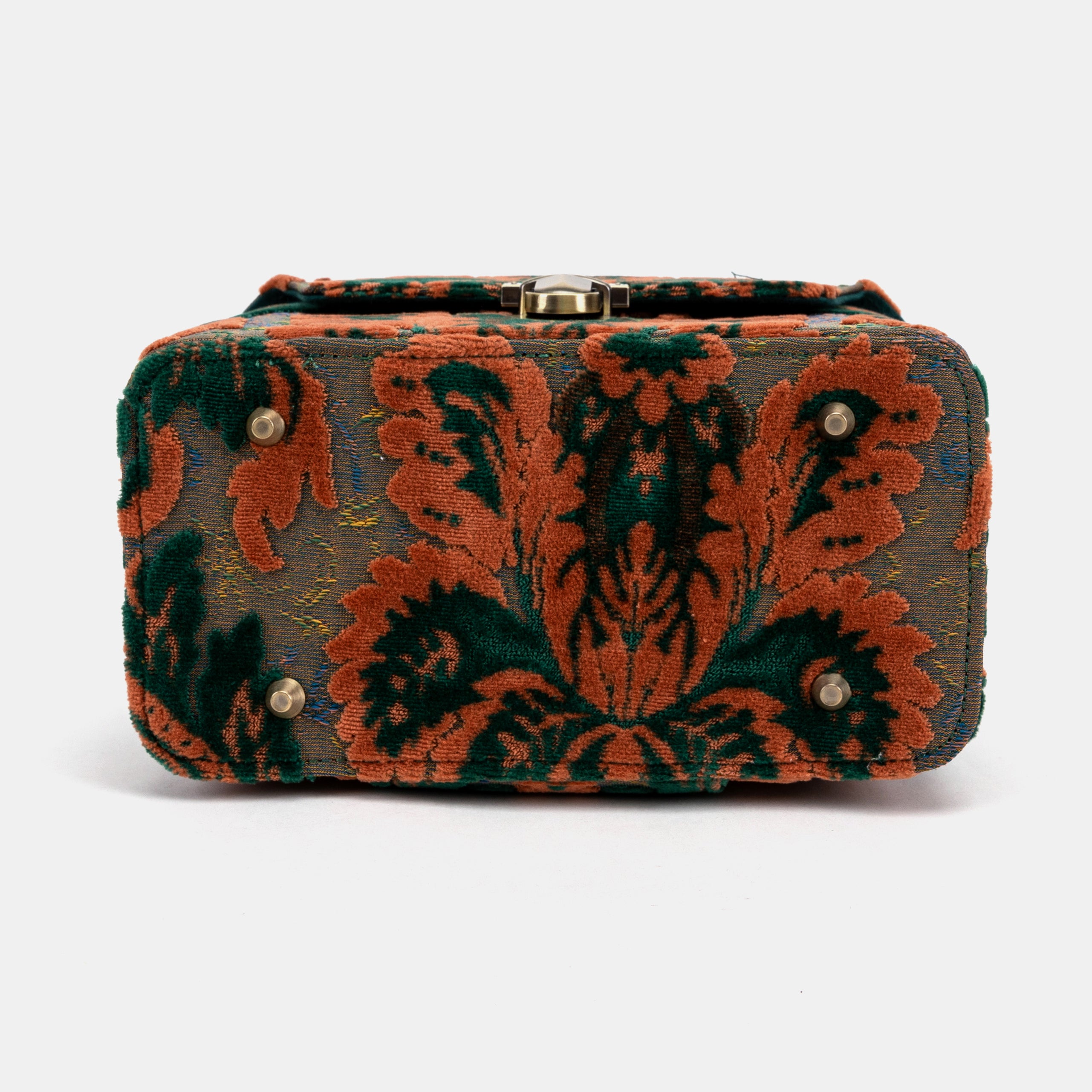 Burnout Velvet Revival Jade Clara Medium Train Case Purse of America bottom