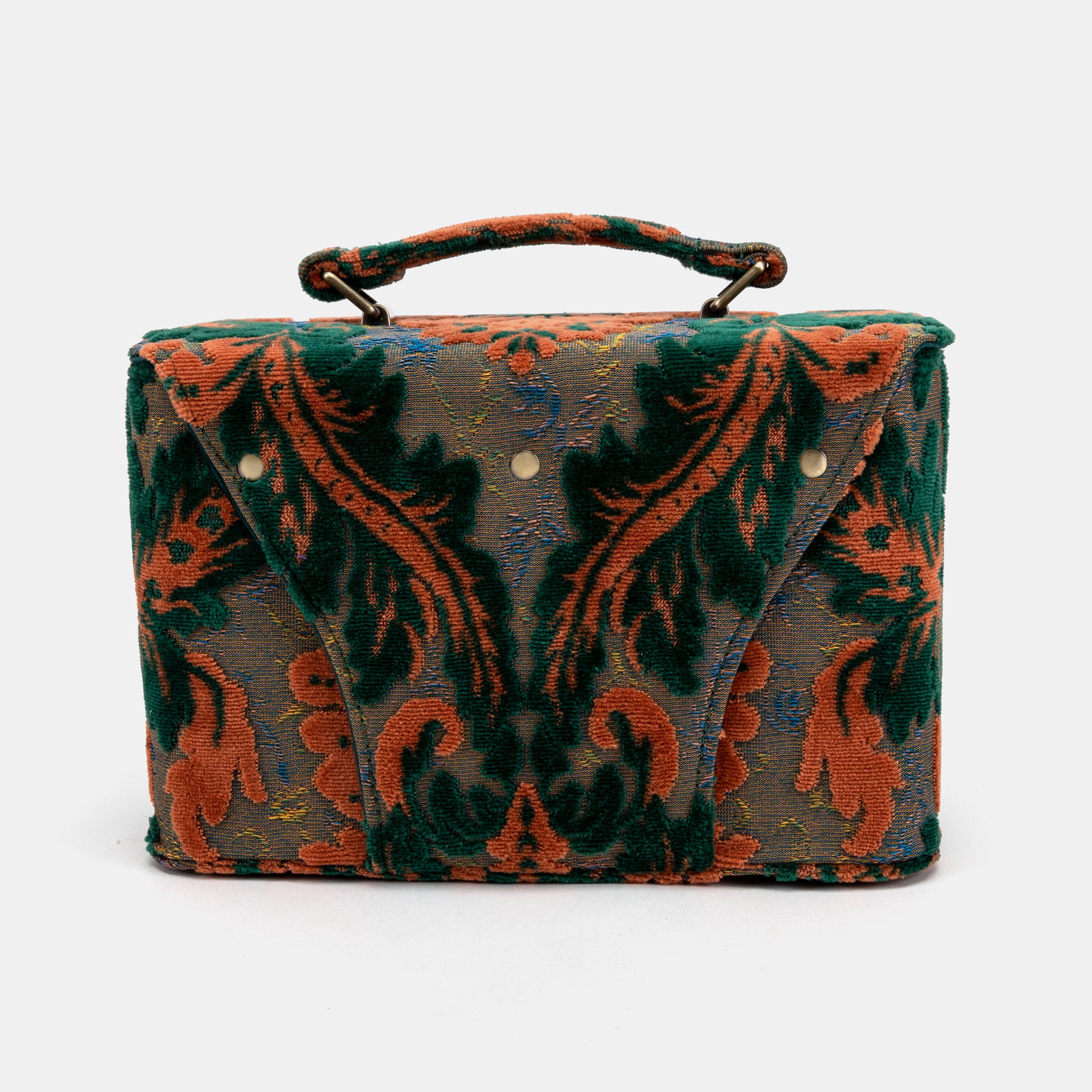 Burnout Velvet Revival Jade Clara Medium Train Case Purse of America back