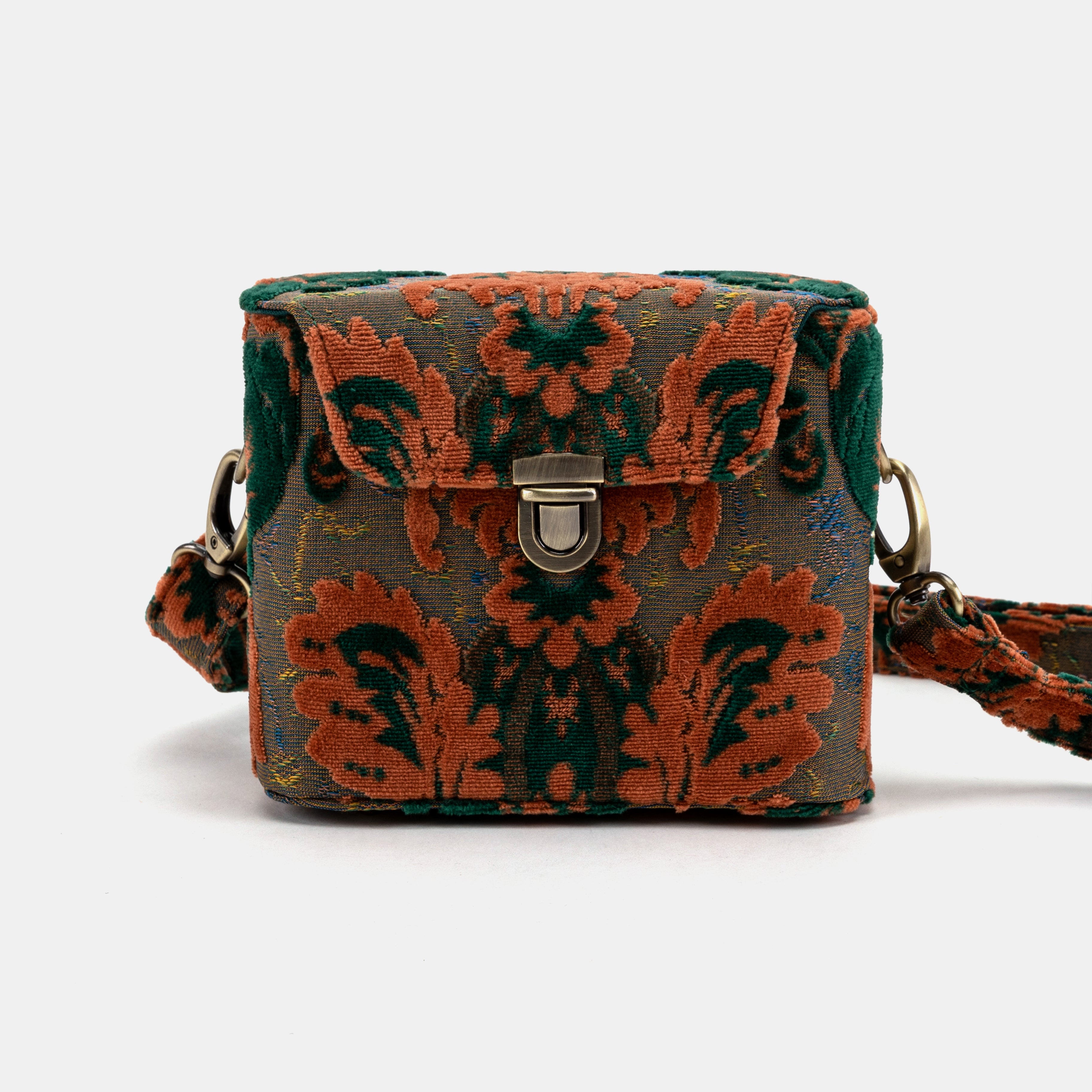 Burnout Velvet Revival Jade Emma Small Train Case Crossbody main