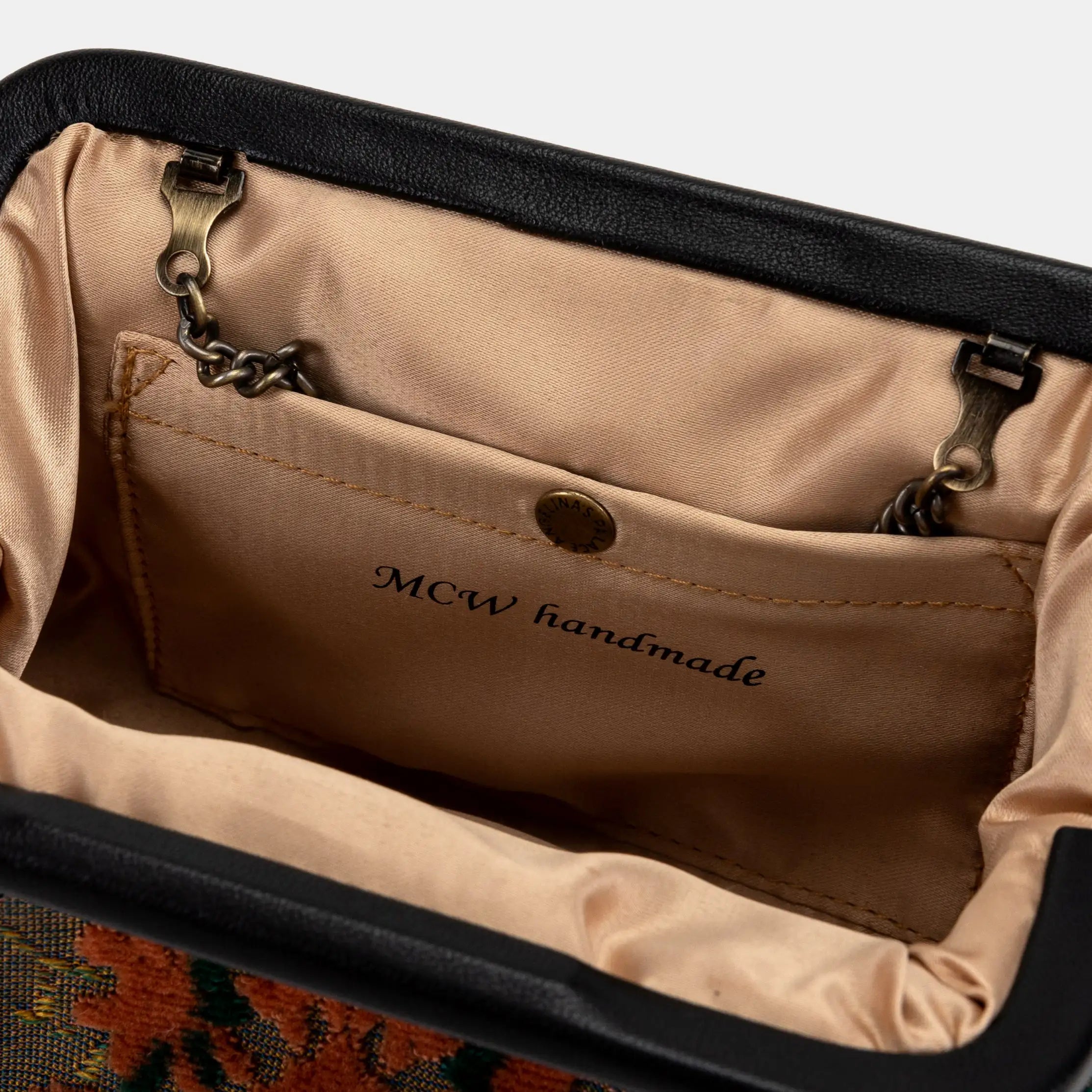 Burnout Velvet Revival Jade Evening Bag Clutch carpet bag detail