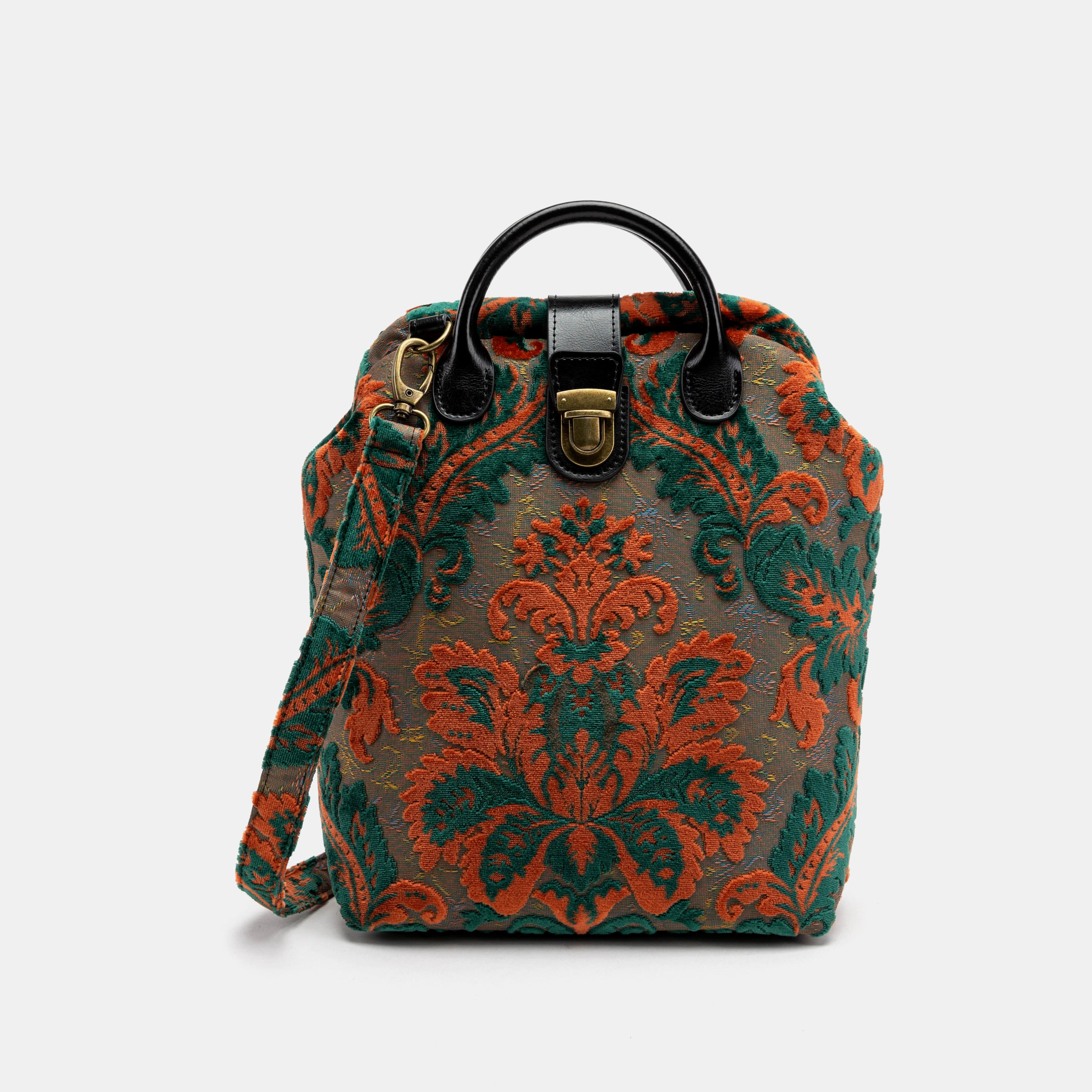 Burnout Velvet Revival Jade Carpet Everyday Backpack Carpetbag of America with shoulder strap
