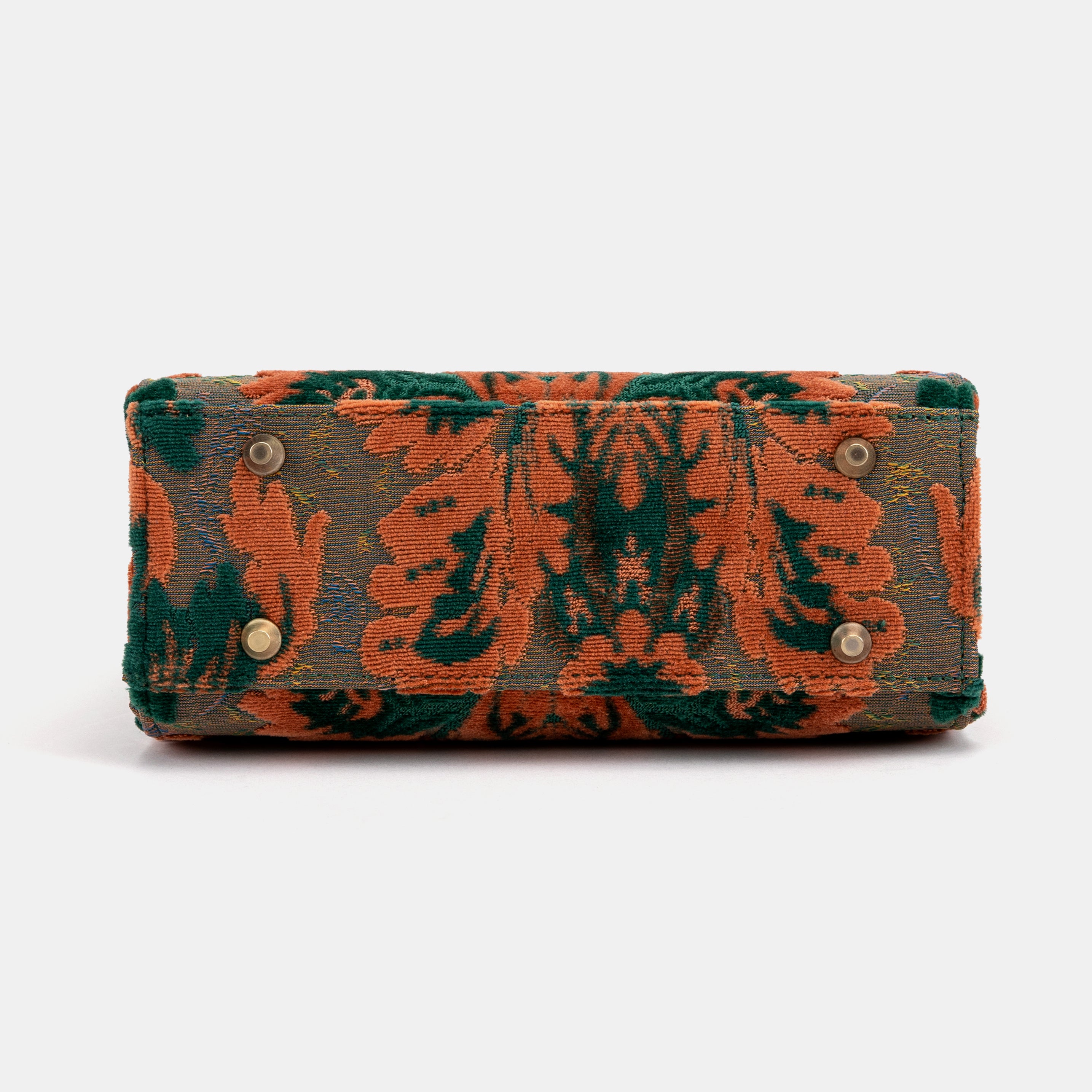 Burnout Velvet Revival Jade Flap Satchel of America bottom