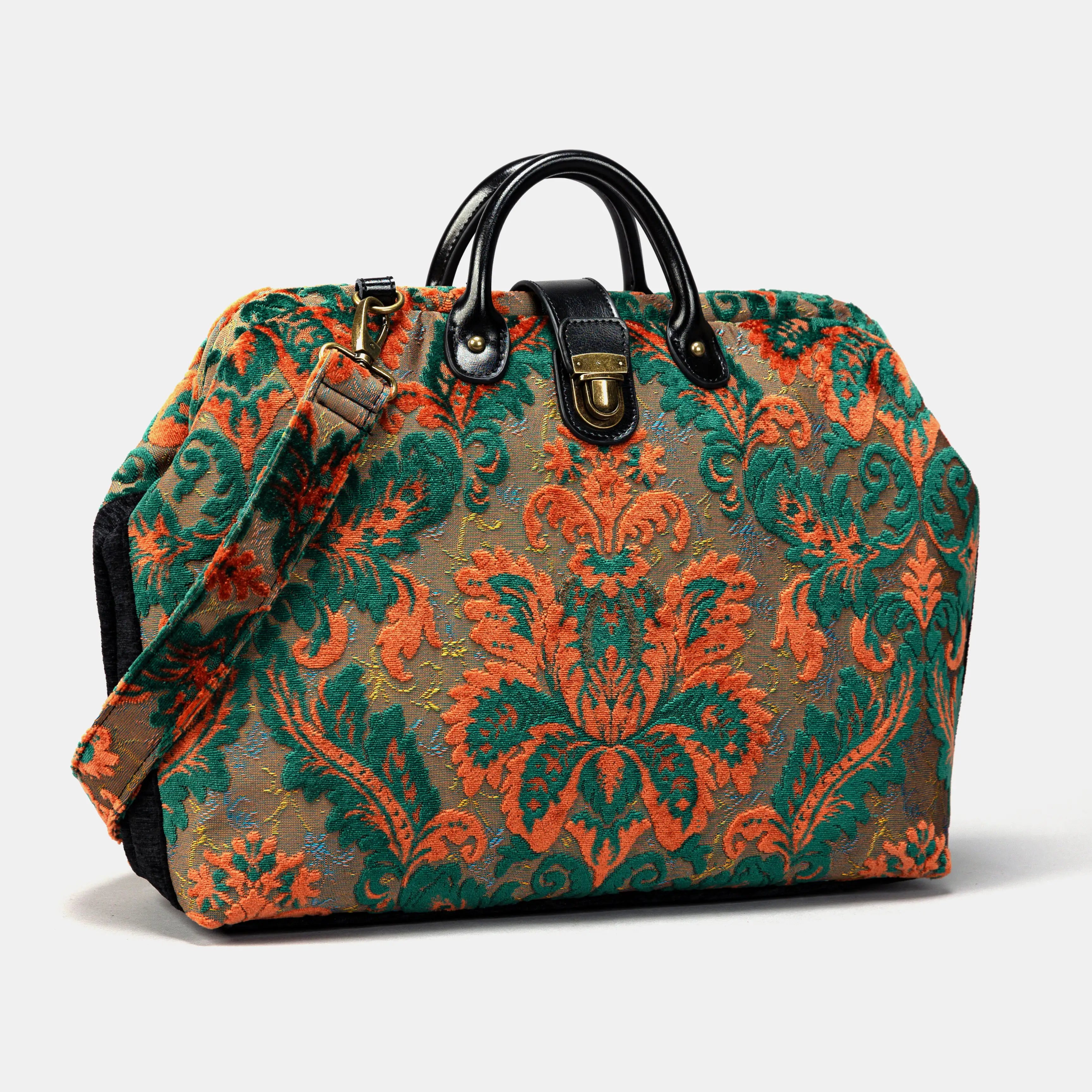 Burnout Velvet Revival Jade Laptop Work Bag of America with handle