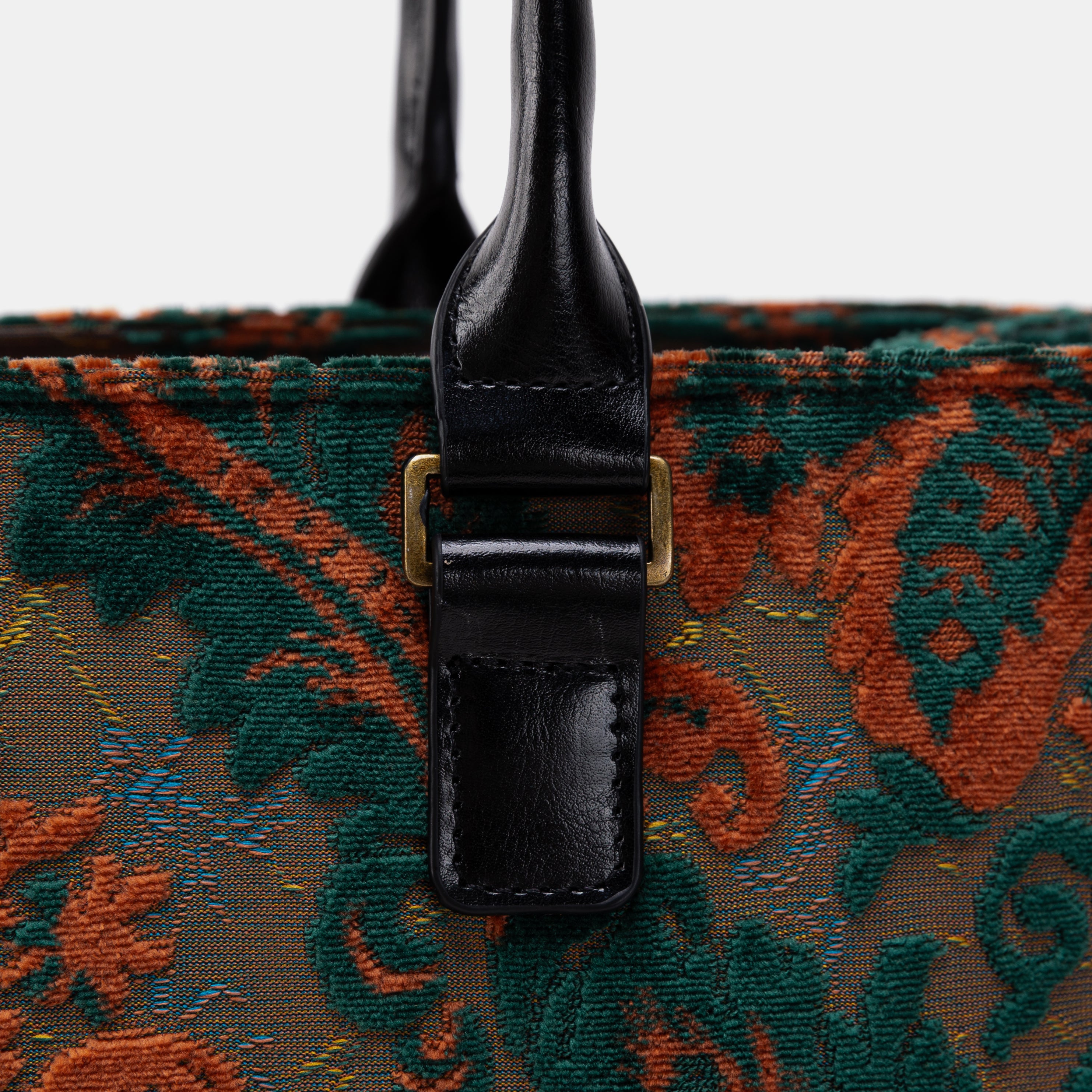 Burnout Velvet Revival Jade Laptop Work Tote of America DETAIL