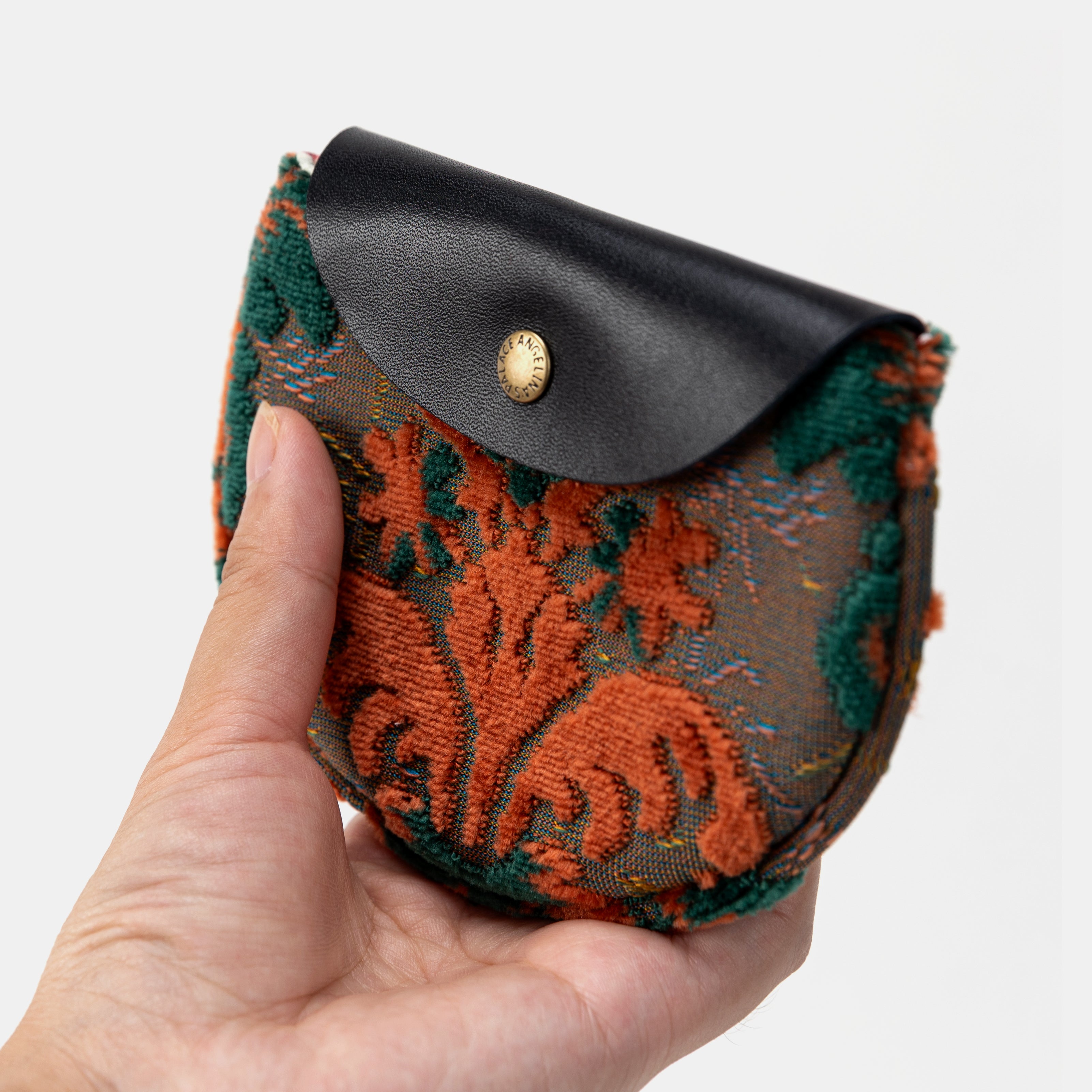 Burnout Velvet Revival Jade Double Kiss Clasp Coin Purse of America Main