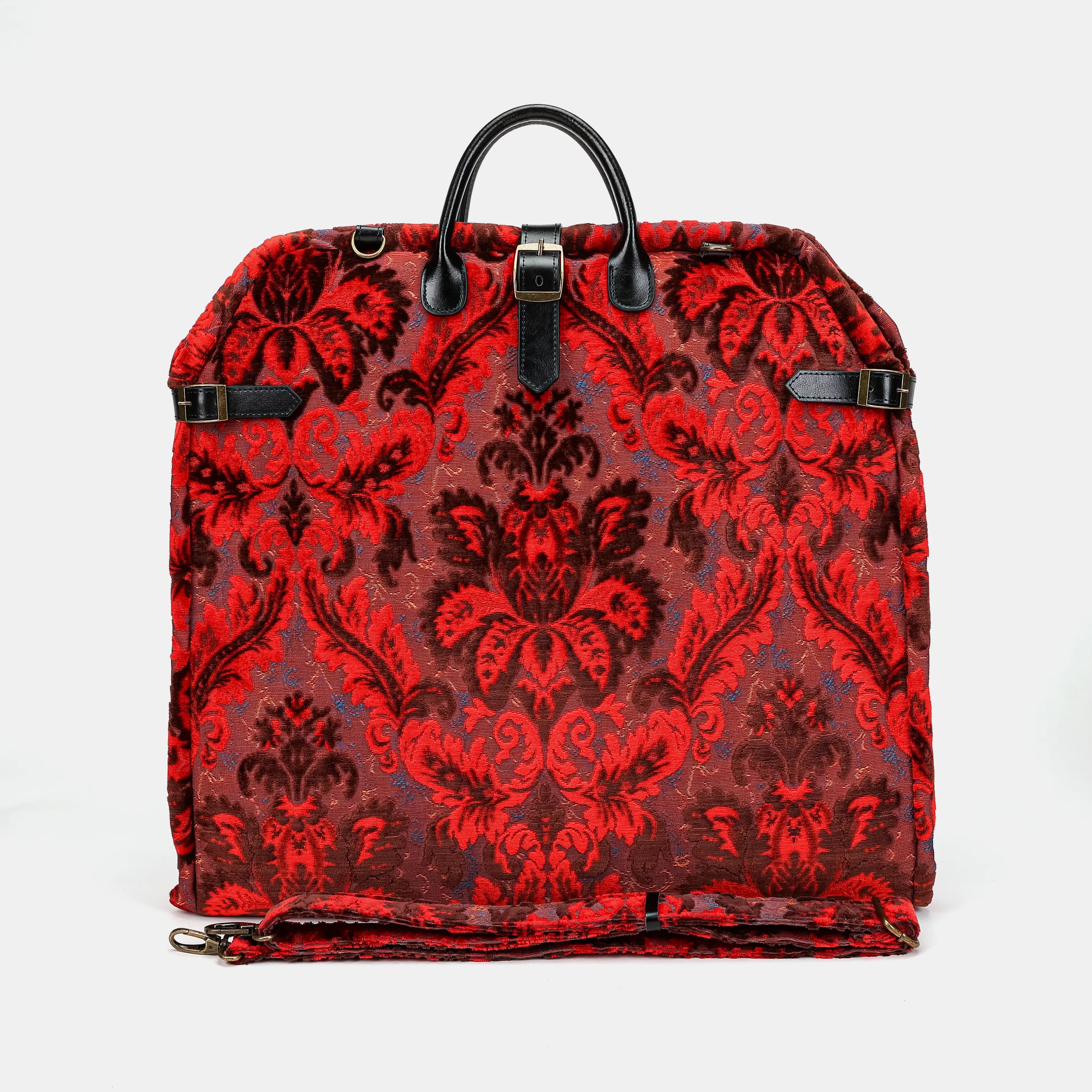 Burnout Velvet Revival Scarlet Carpet Garment Bag Carpetbag of America main