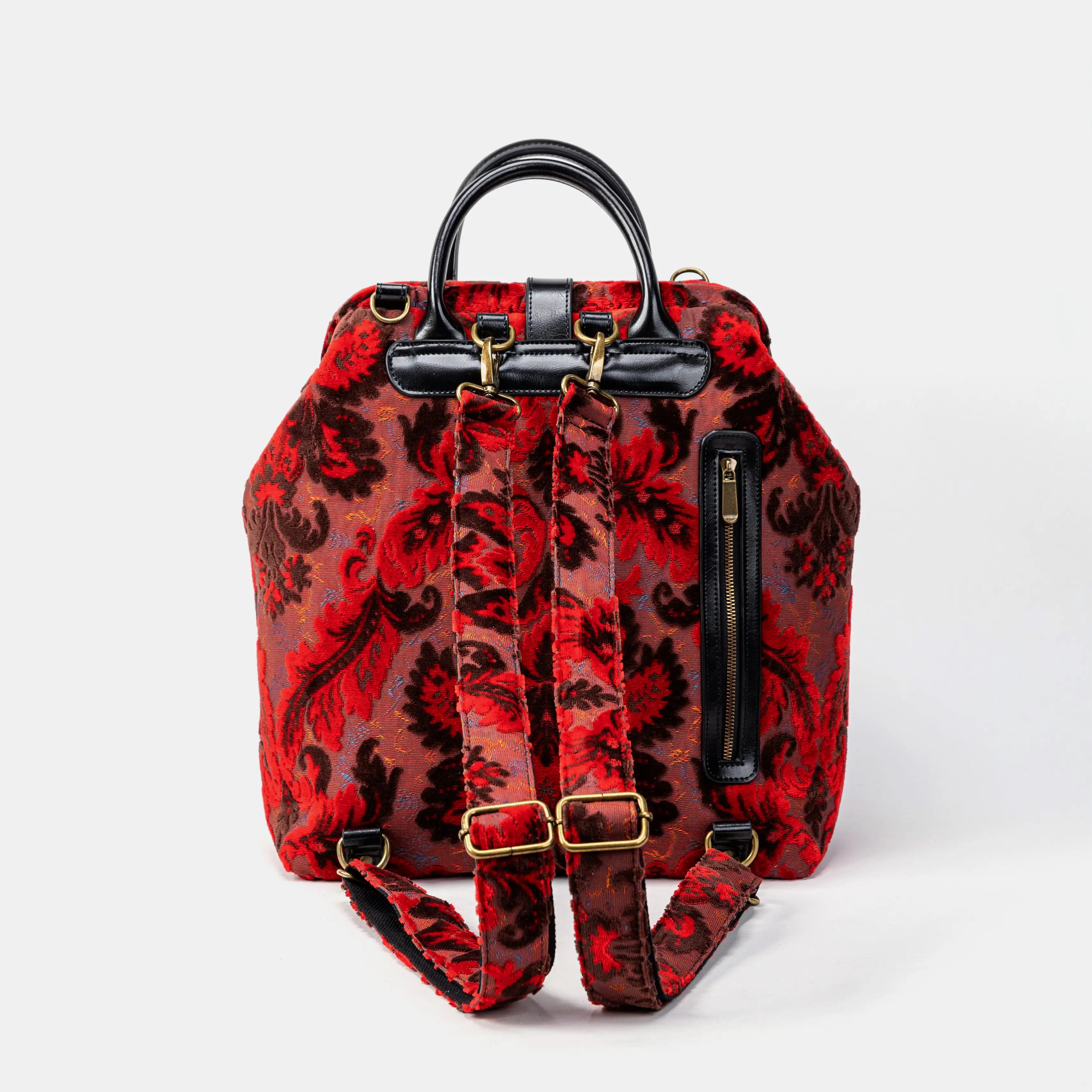 Burnout Velvet Revival Scarlet Carpet Laptop Backpack of America back
