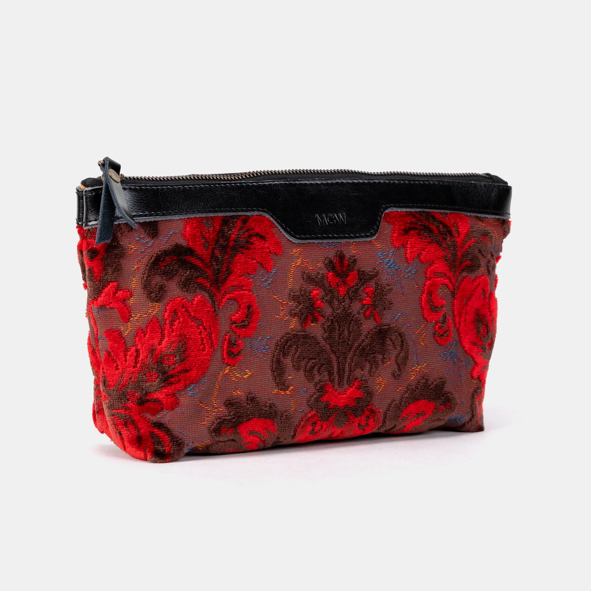 Burnout Velvet Revival Scarlet Carpet Makeup Bag side