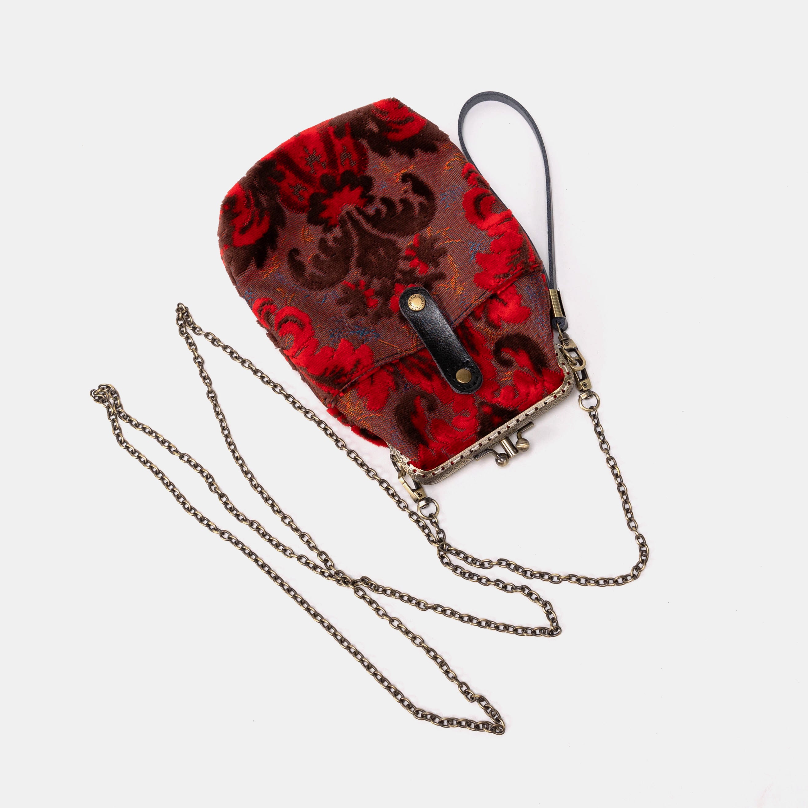 Burnout Velvet Revival Scarlet Carpet Phone Case Carpetbag of America with chain