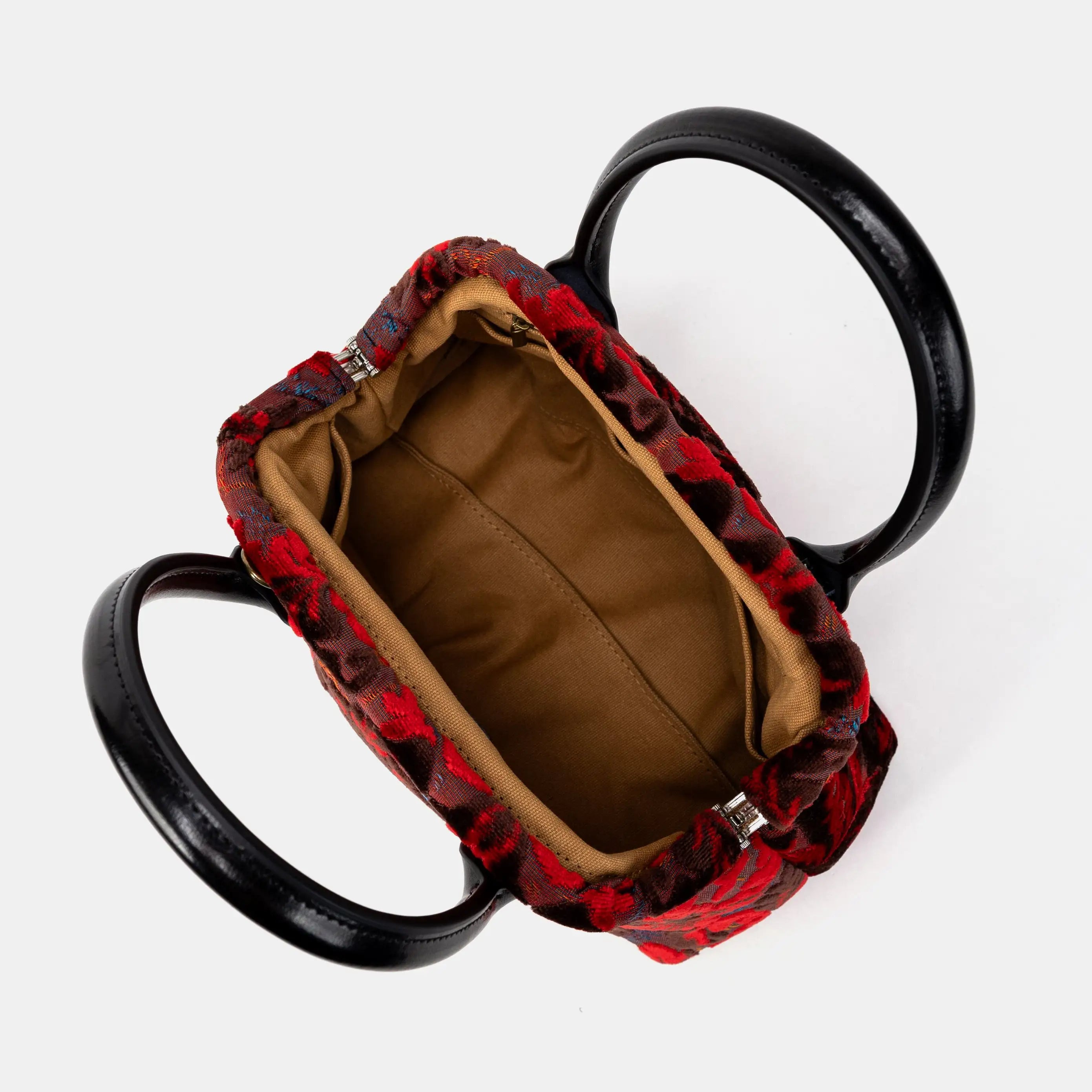 Burnout Velvet Revival Scarlet Carpet Satchel inside