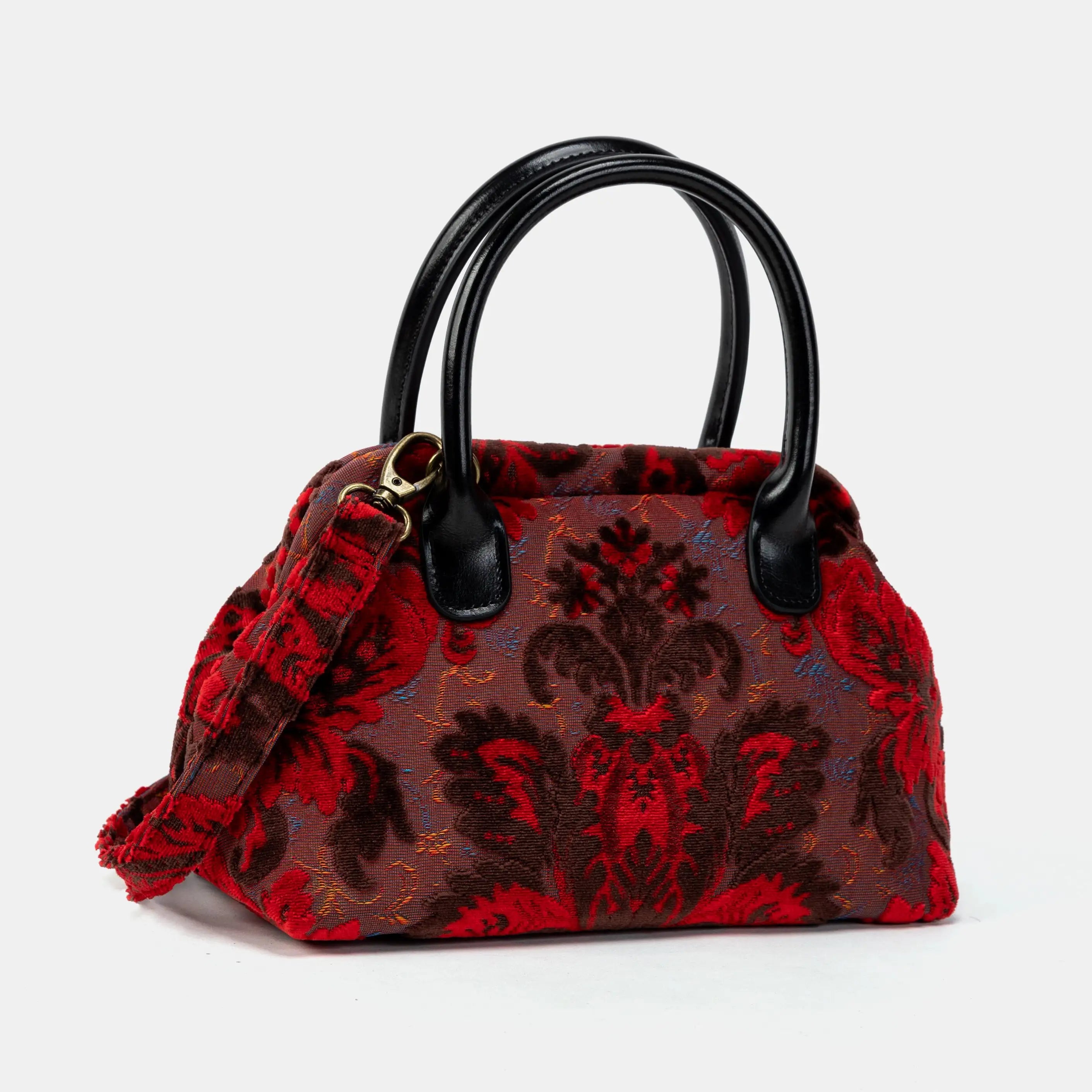 Burnout Velvet Revival Scarlet Carpet Satchel front