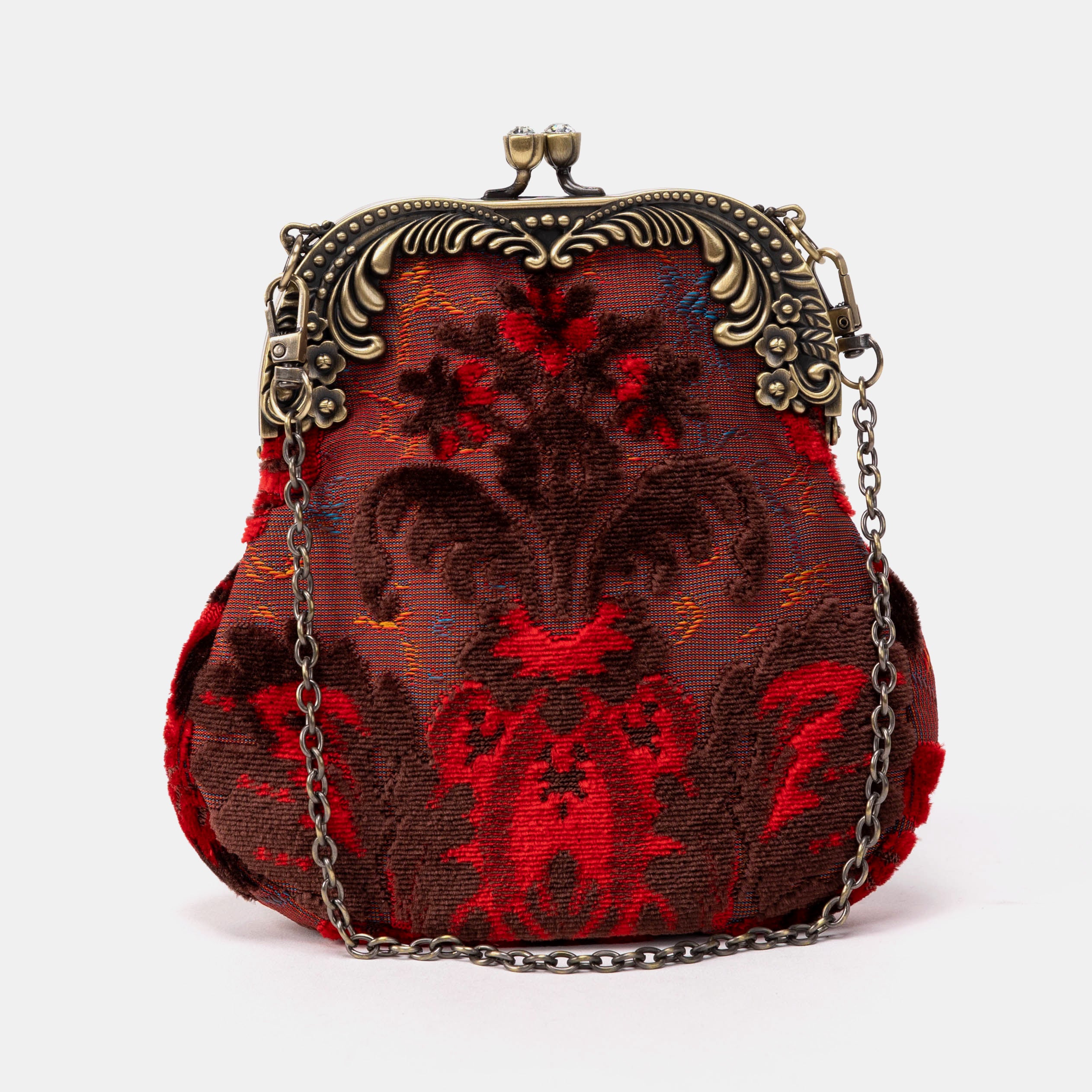 Burnout Velvet Revival Scarlet Chatelaine Purse Medium main