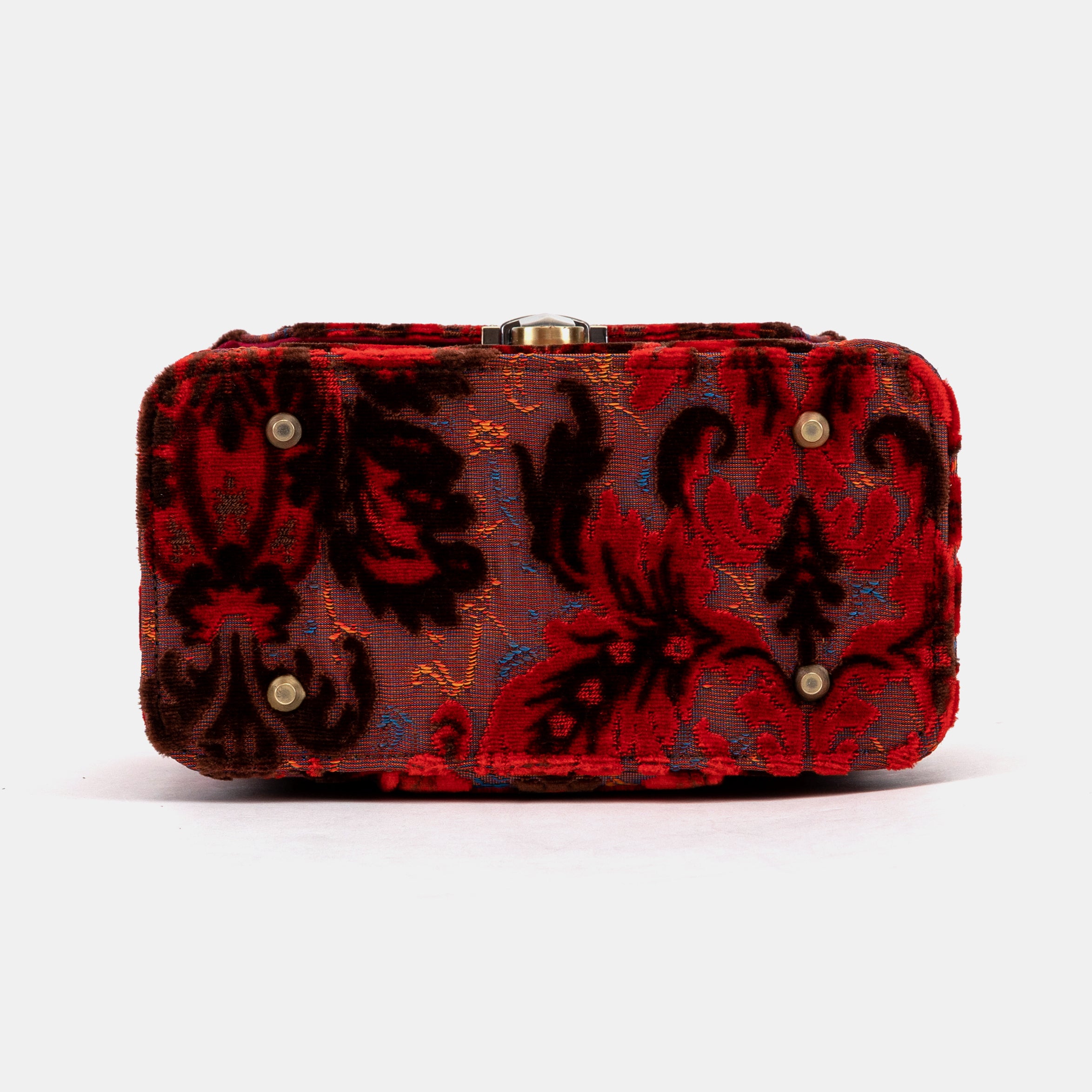 Burnout Velvet Revival Scarlet Clara Medium Train Case Purse of America bottom