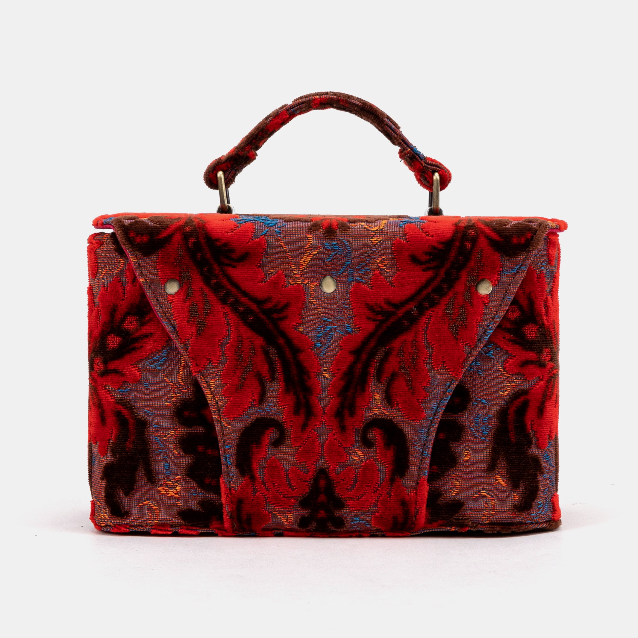 Burnout Velvet Revival Scarlet Clara Medium Train Case Purse of America back
