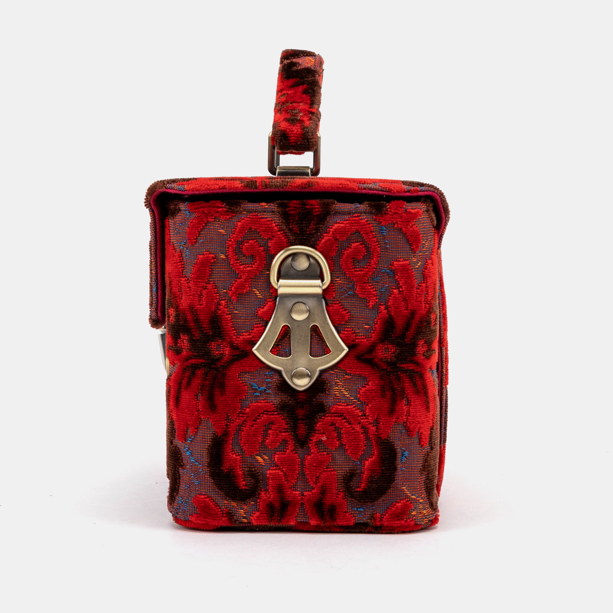 Burnout Velvet Revival Scarlet Clara Medium Train Case Purse of America side
