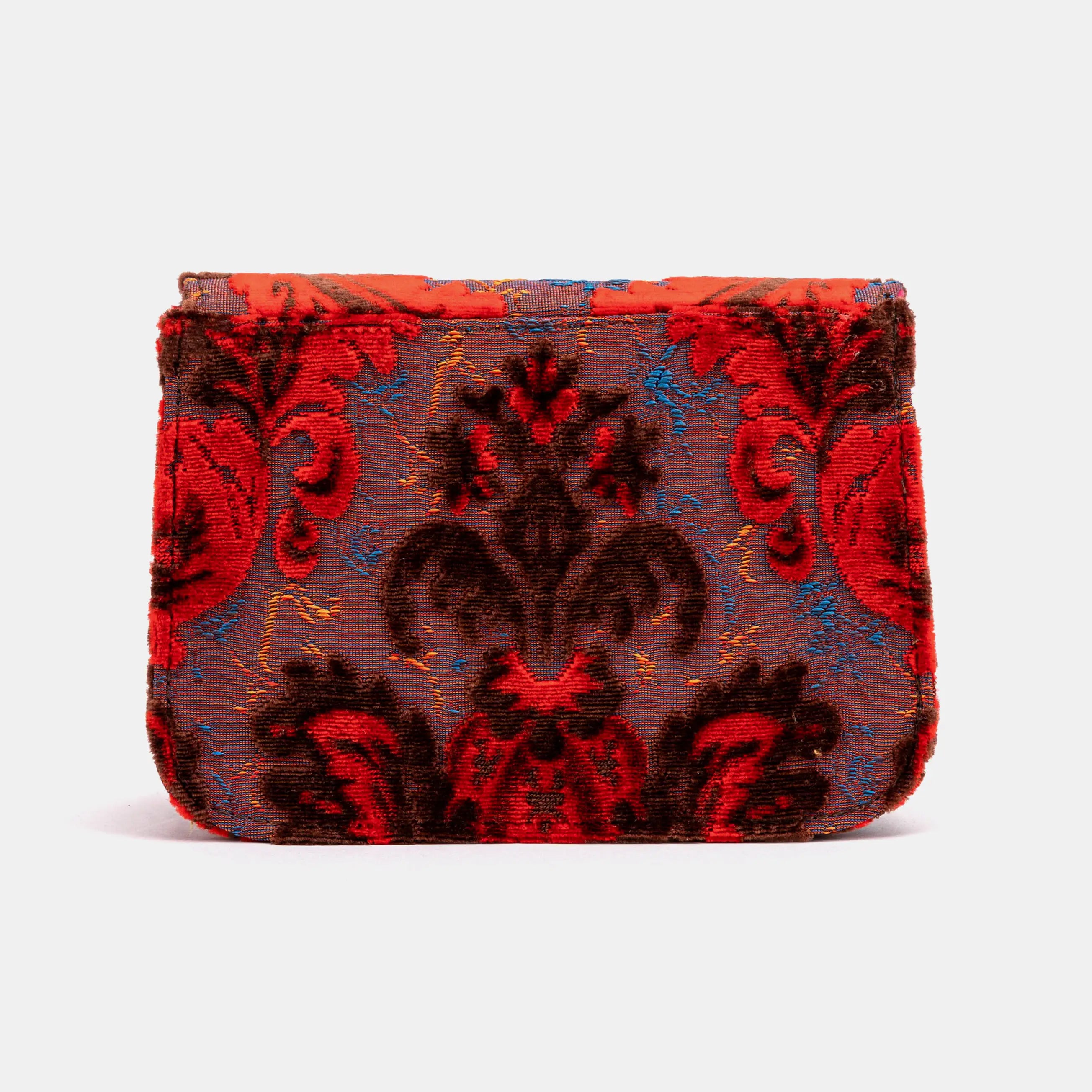 Burnout Velvet Revival Scarlet Flap Crossbody Bag of America back