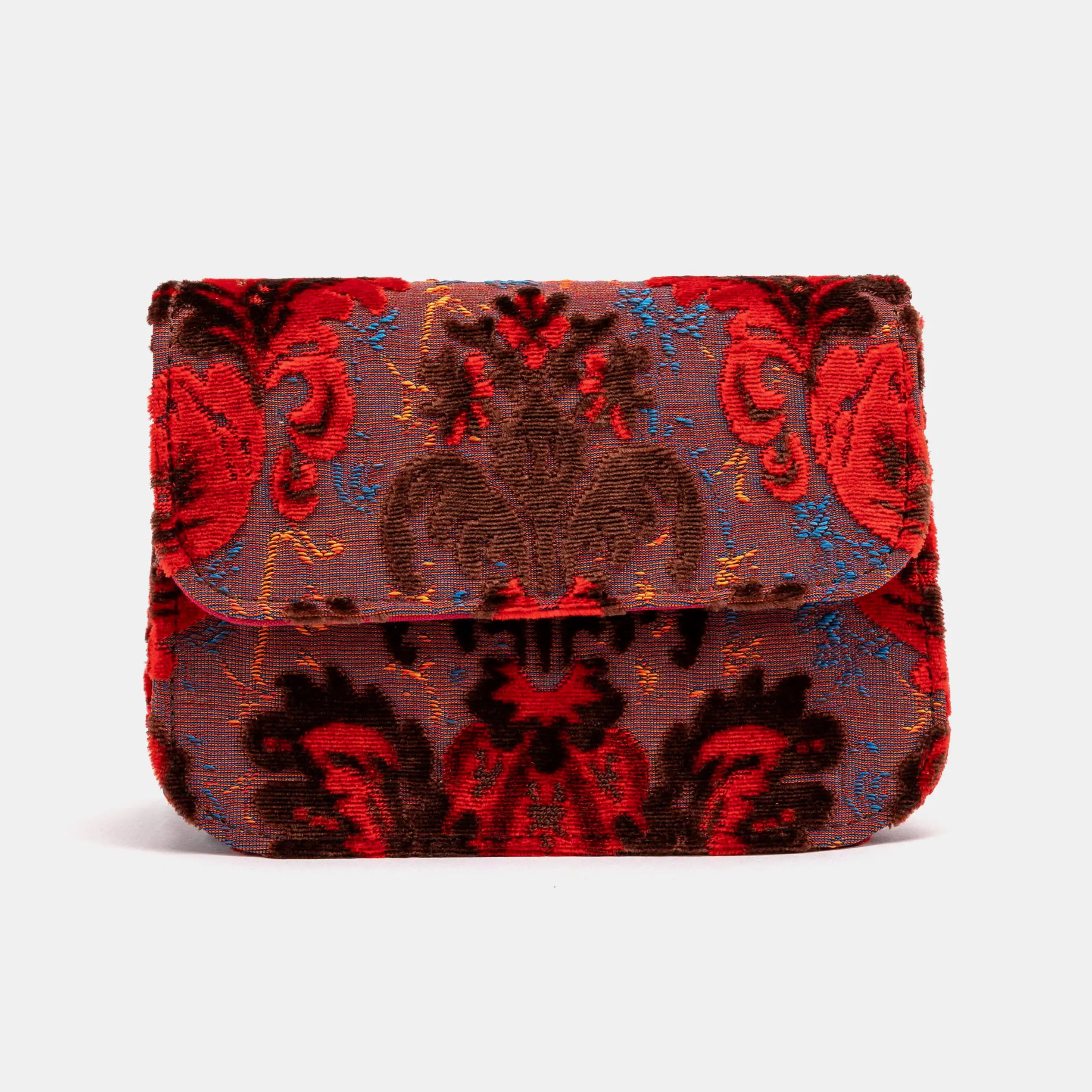 Burnout Velvet Revival Scarlet Flap Crossbody Bagof America front