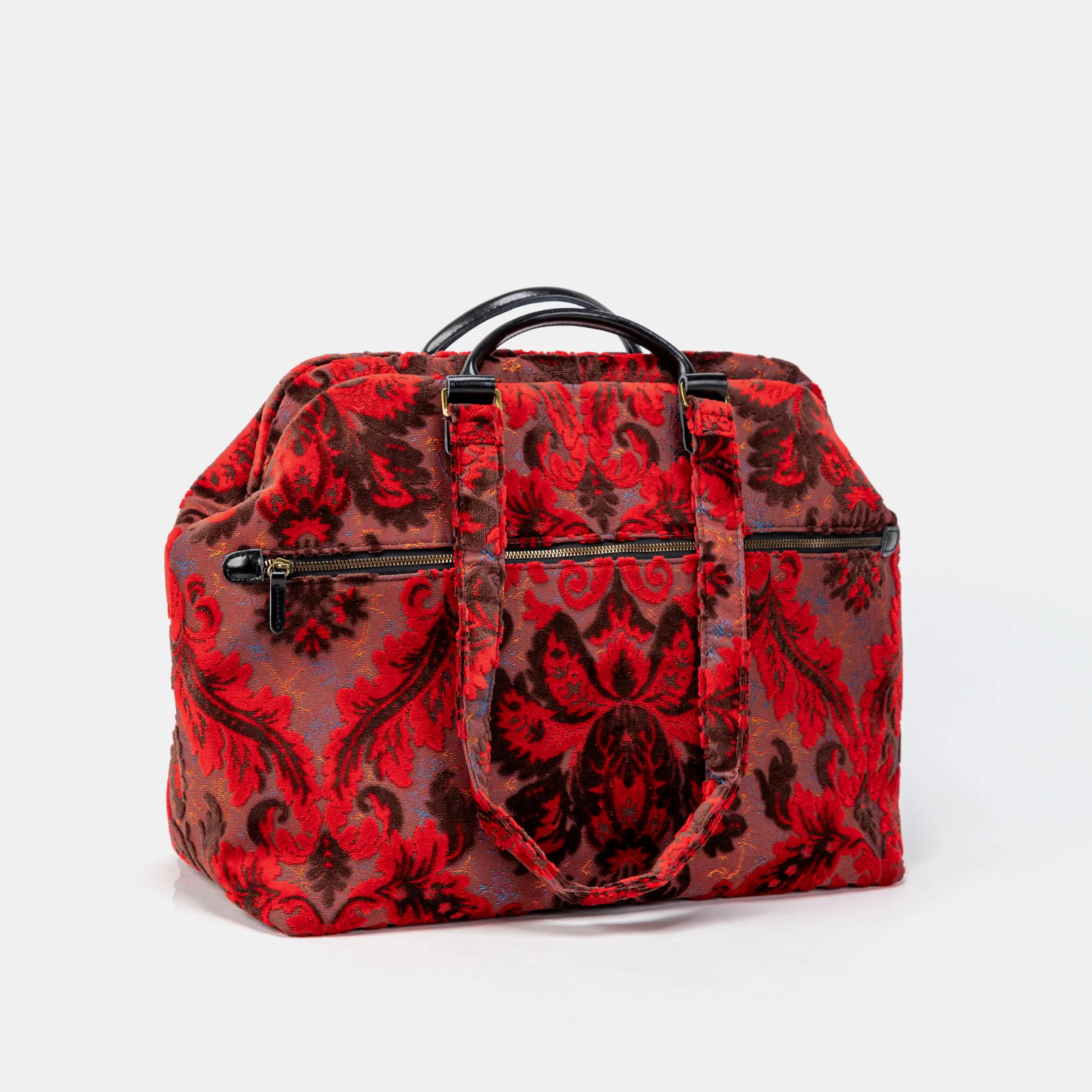 Burnout Velvet Revival Scarlet Knitting Project Bag of America Front side