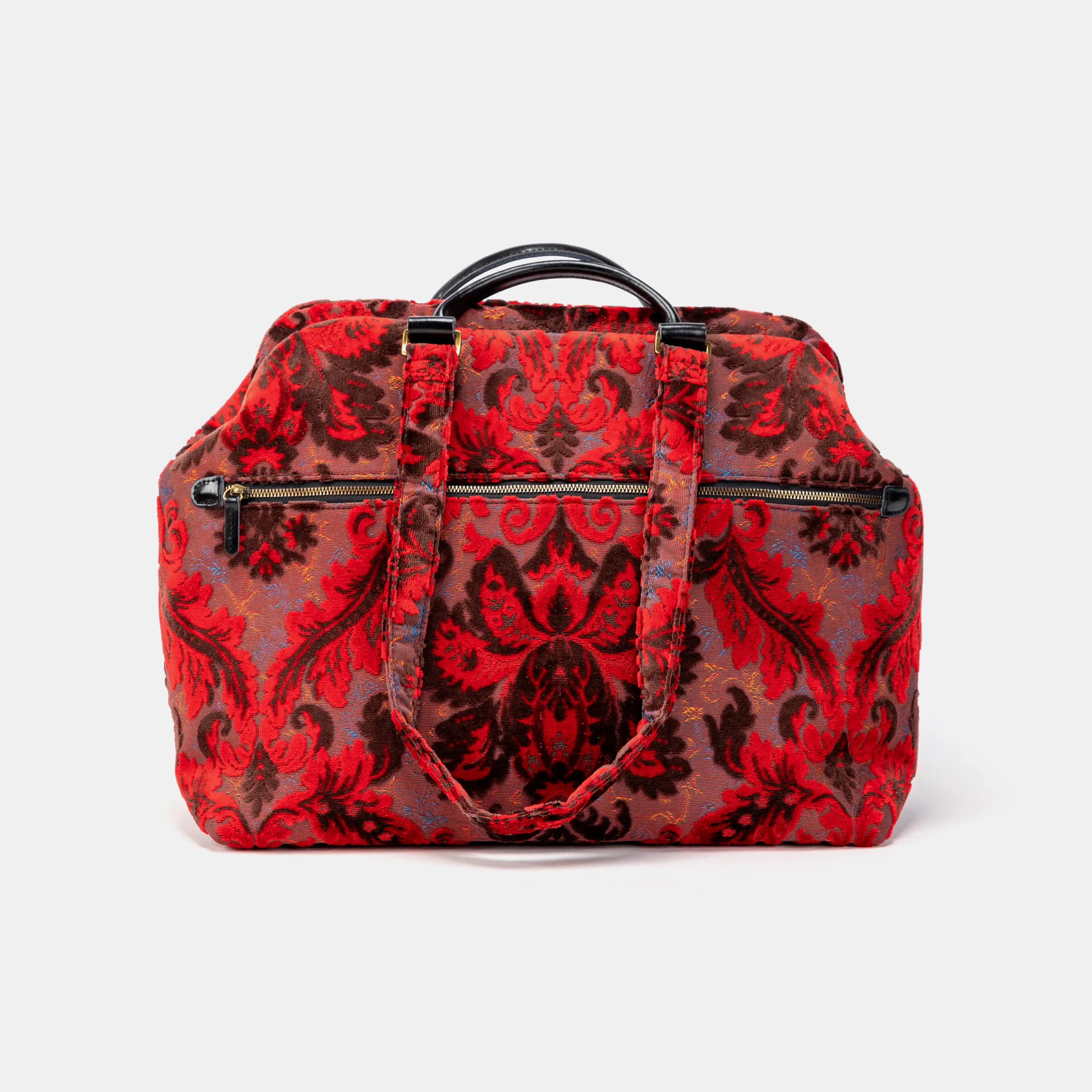 Burnout Velvet Revival Scarlet Knitting Project Bag of America back