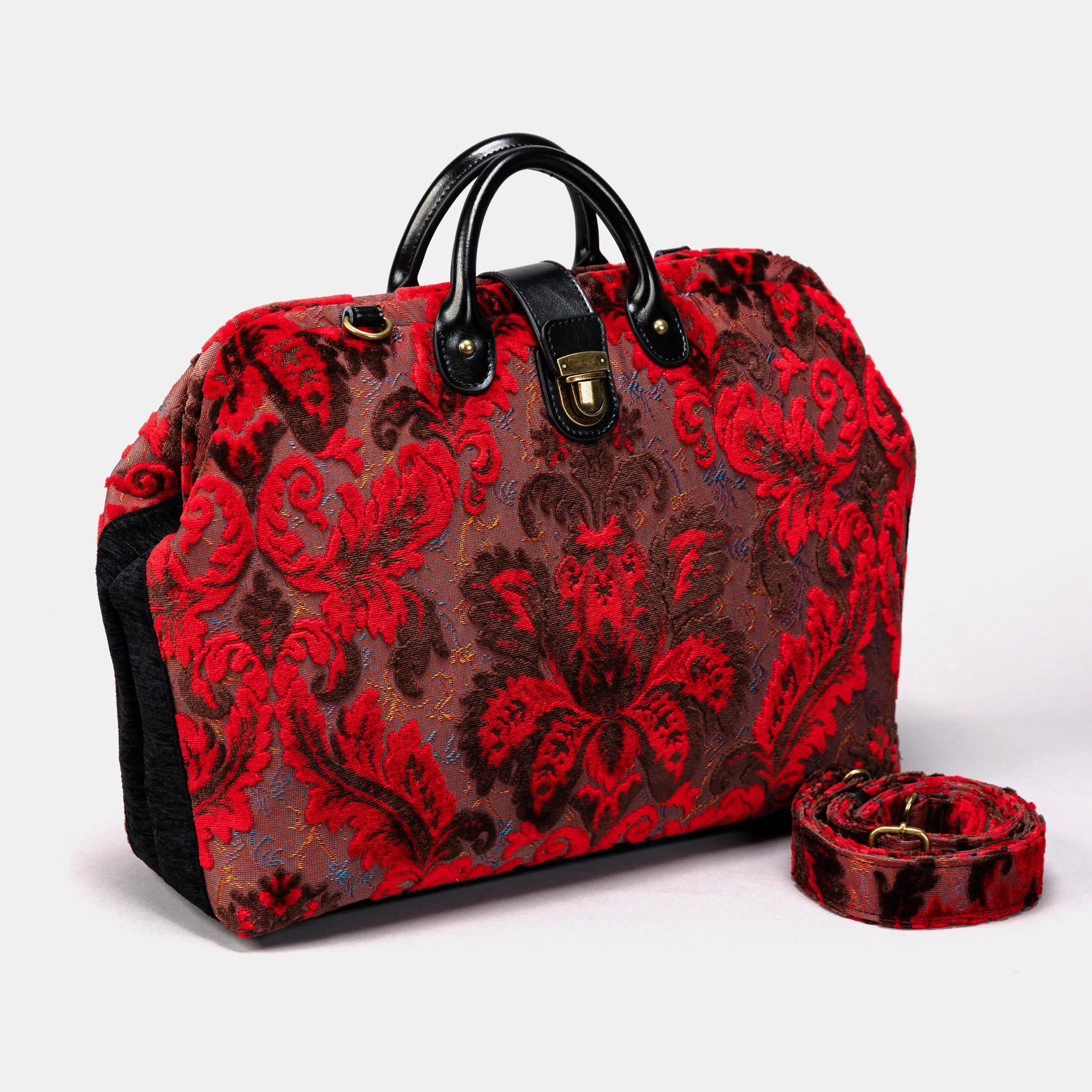 Burnout Velvet Revival Scarlet Laptop Work Bag of America side
