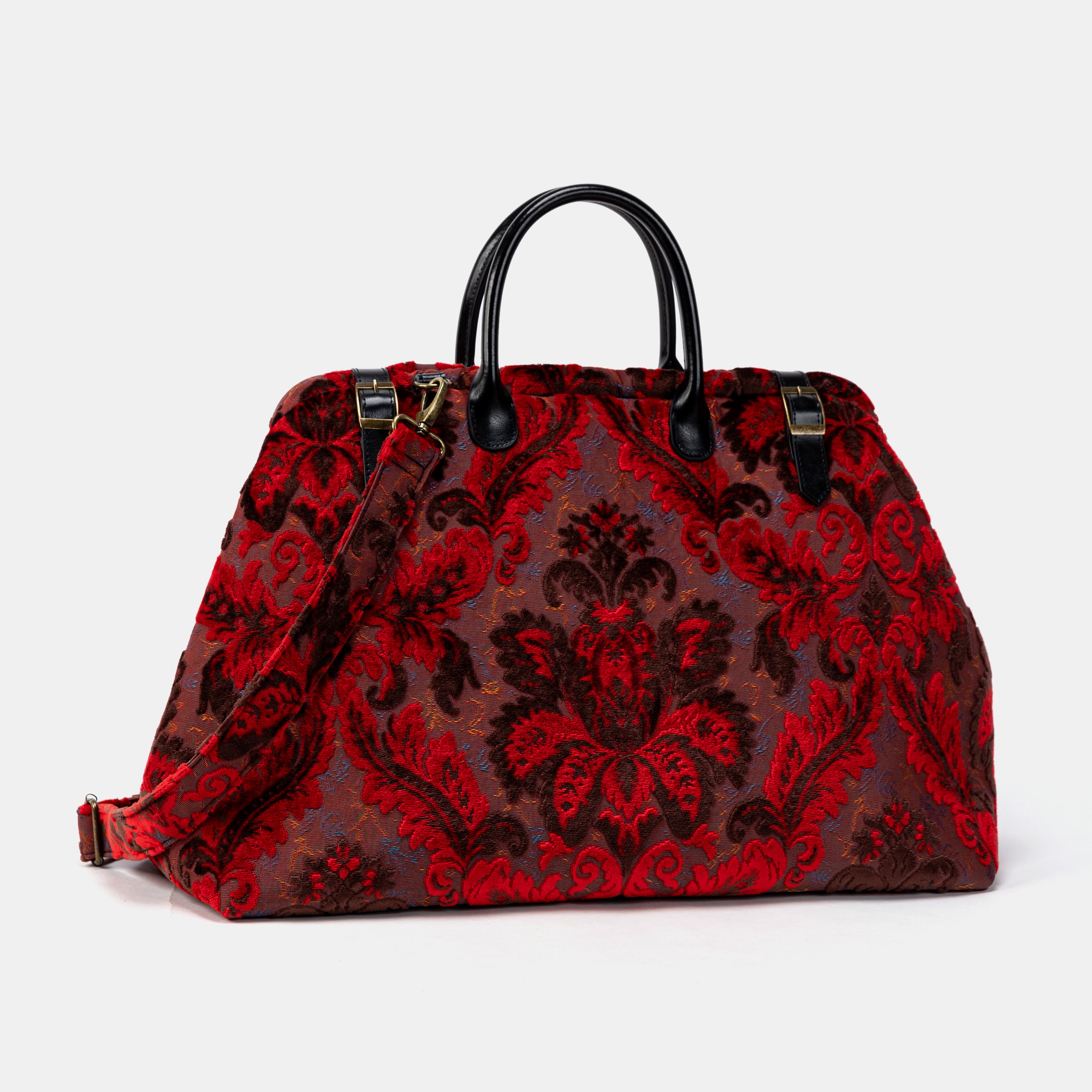 Burnout Velvet Revival Scarlet Large Carpetbag  of America little side