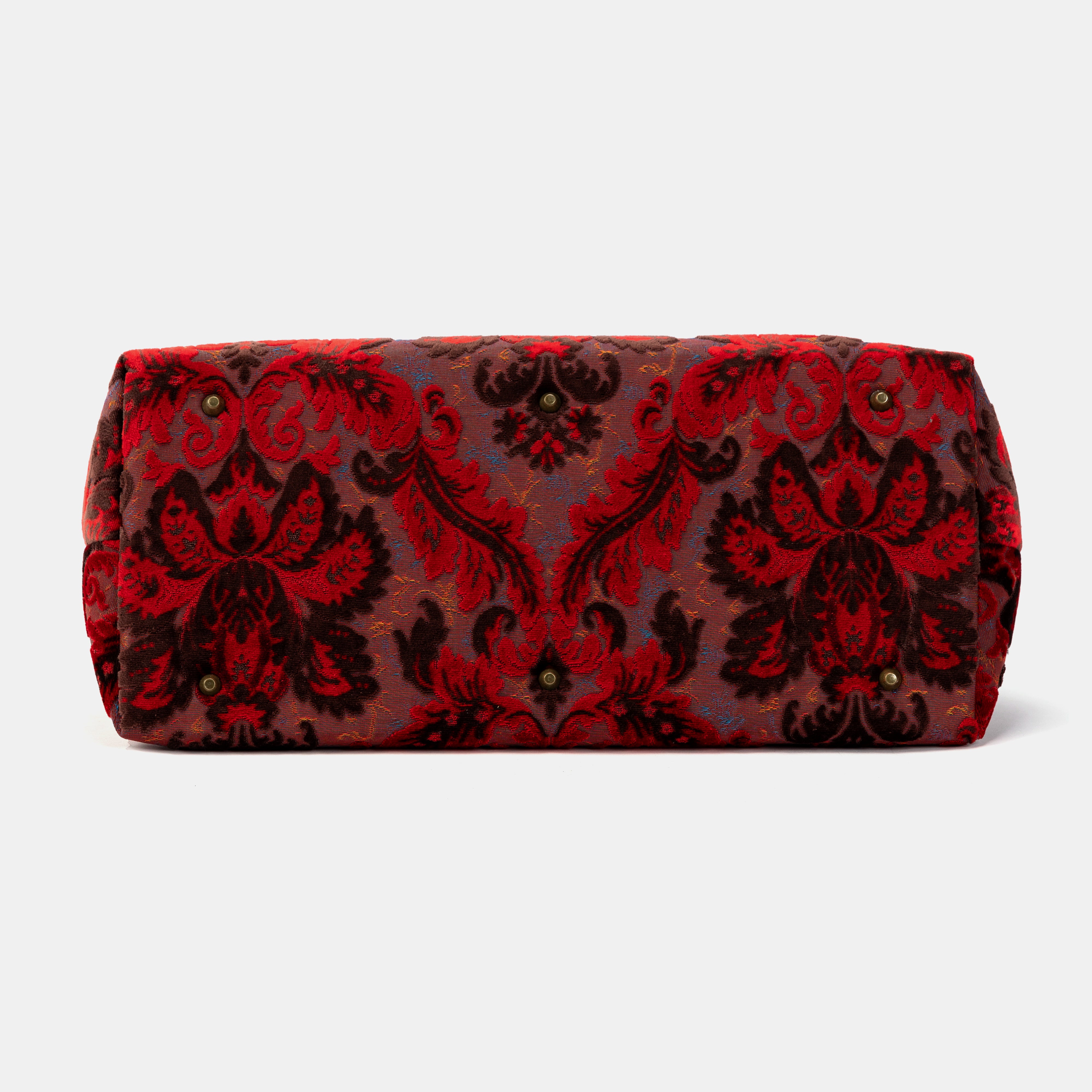 Burnout Velvet Revival Scarlet Large Carpetbag  of America bottom