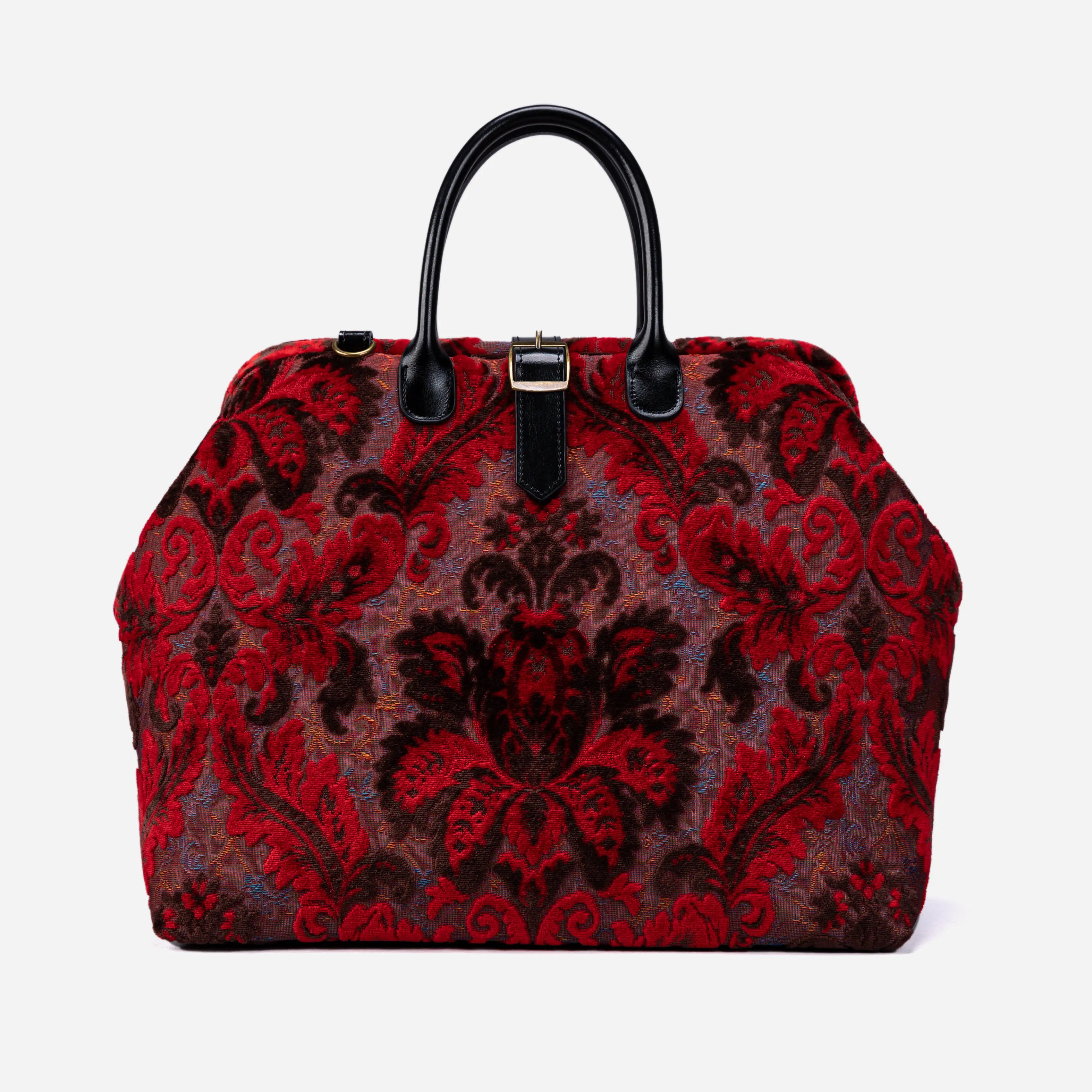 Burnout Velvet Revival Scarlet Mary Poppins Weekender Carpetbag  main