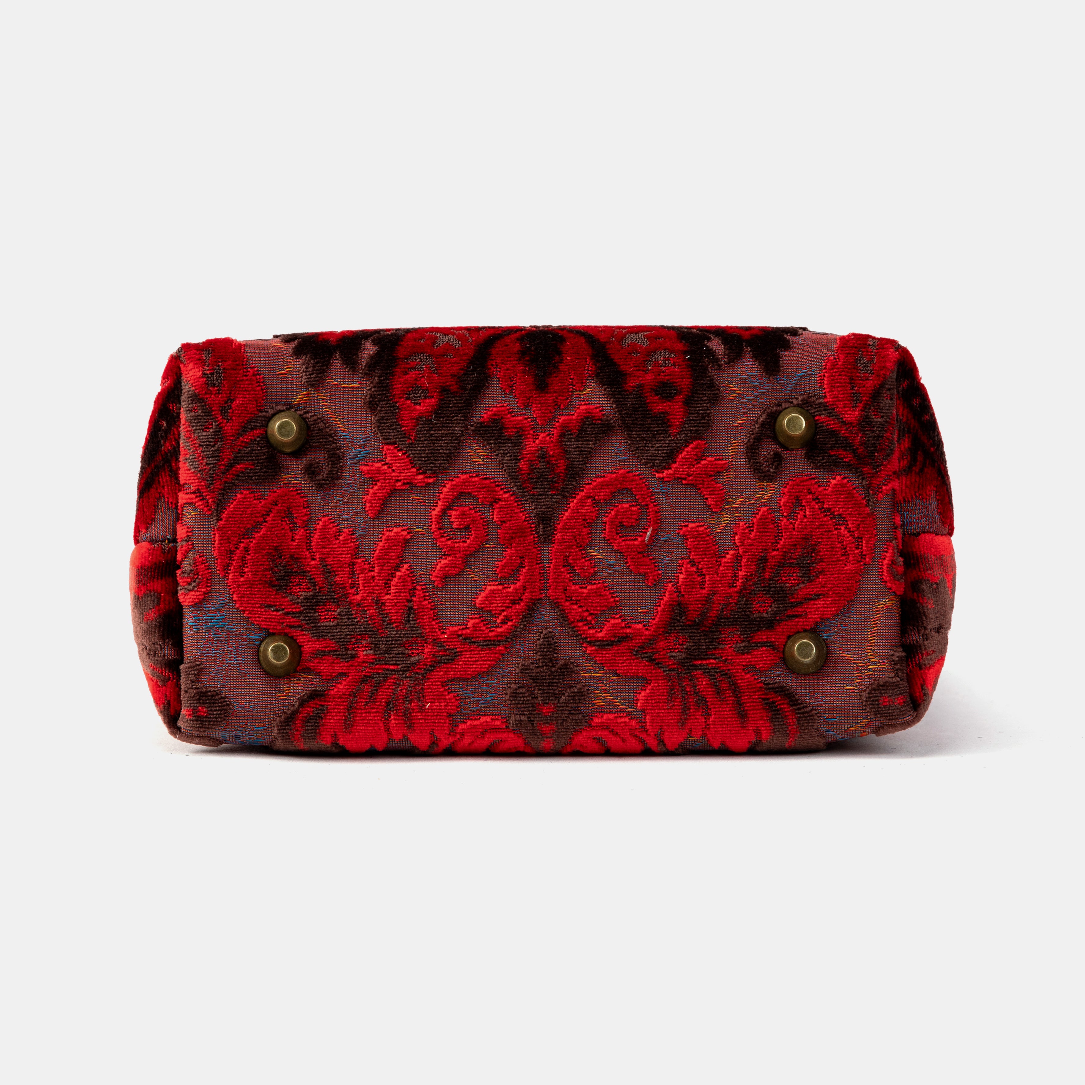 Burnout Velvet Revival Scarlet Tuck Lock Carpet Satchel of America bottom