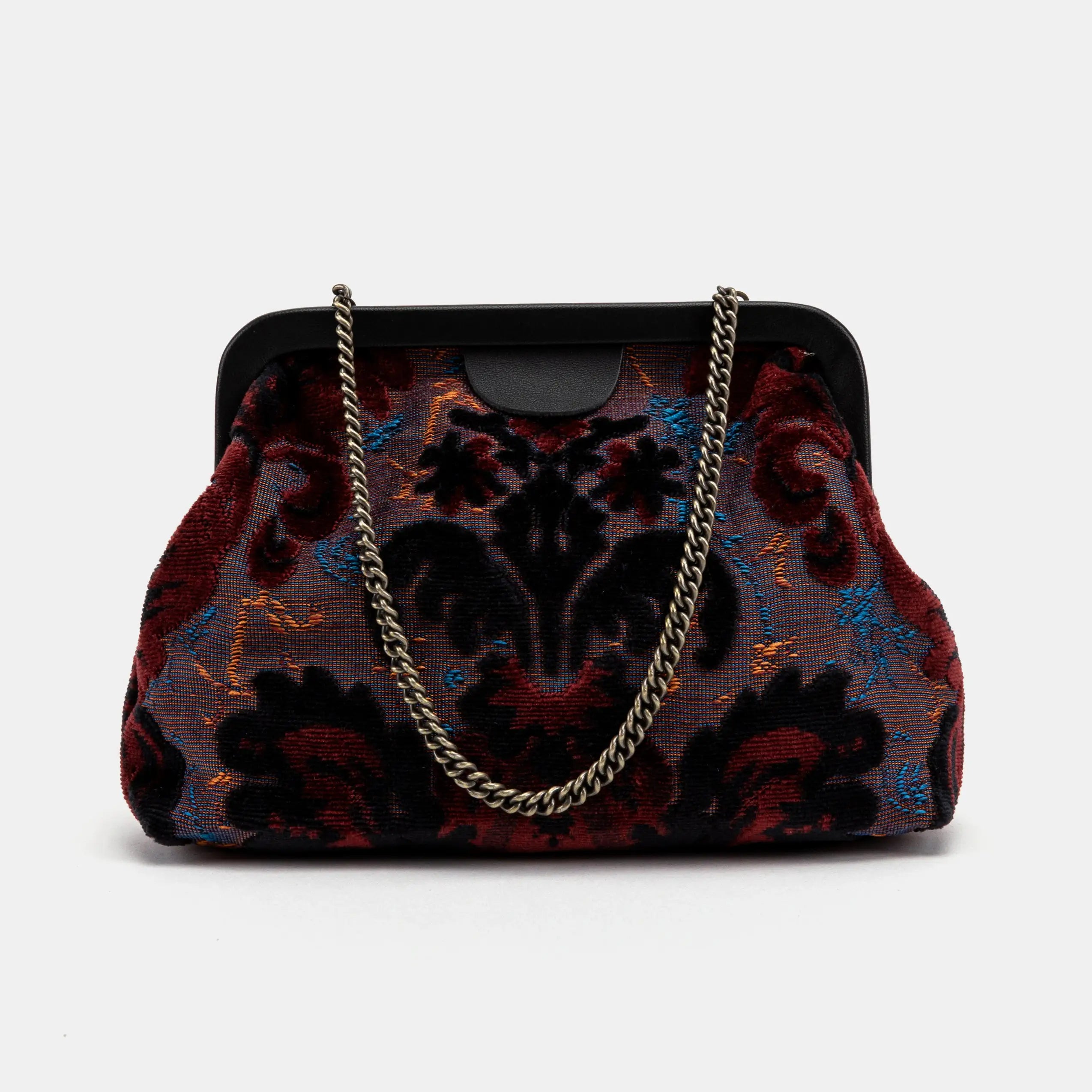 Burnout Velvet Revival Sephia Alma Clutch front