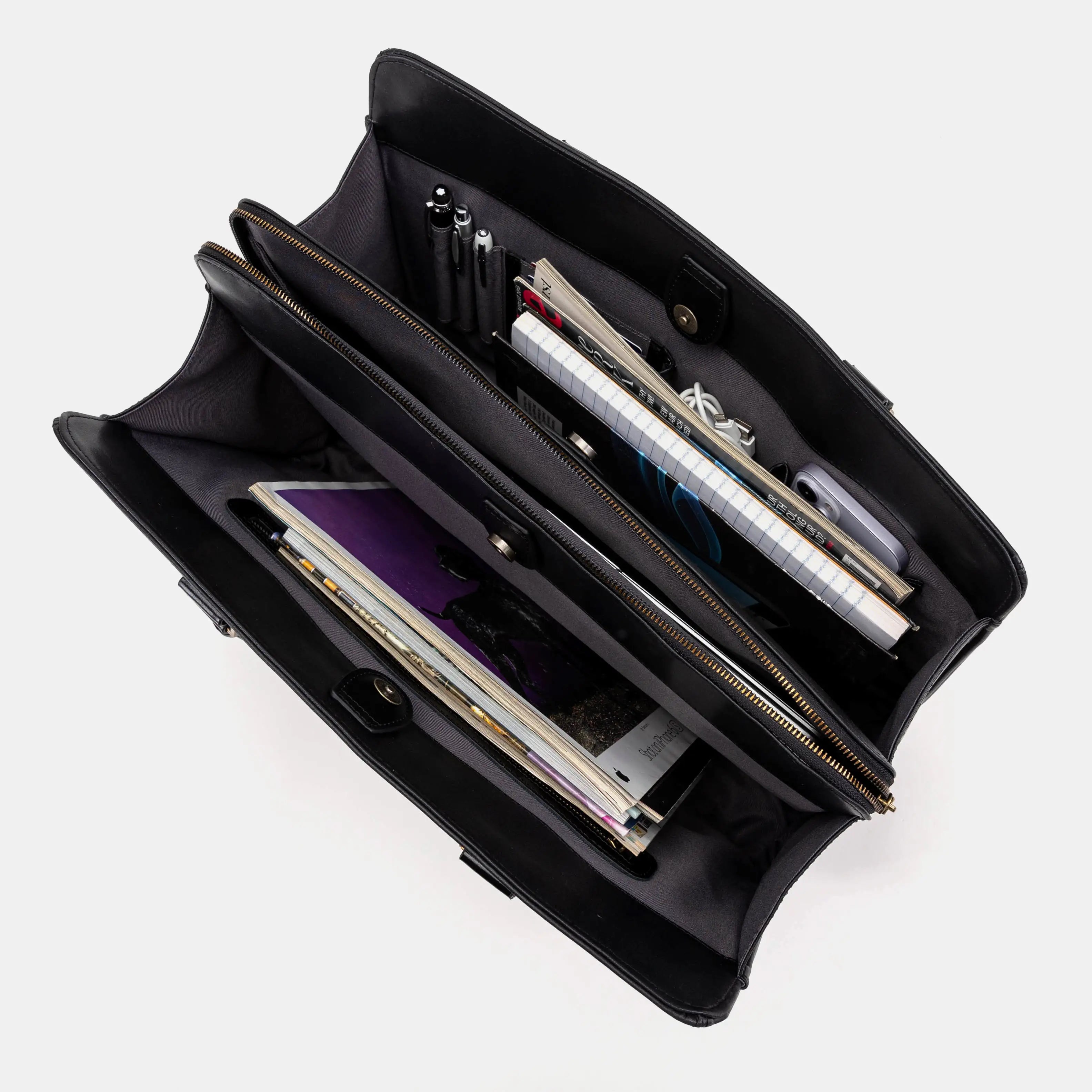 Burnout Velvet Revival Sephia Business Tote of America in use