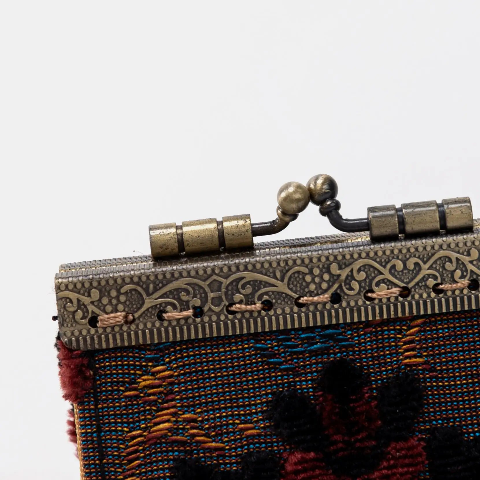 Burnout Velvet Revival Sephia Card Wallet of America Lock