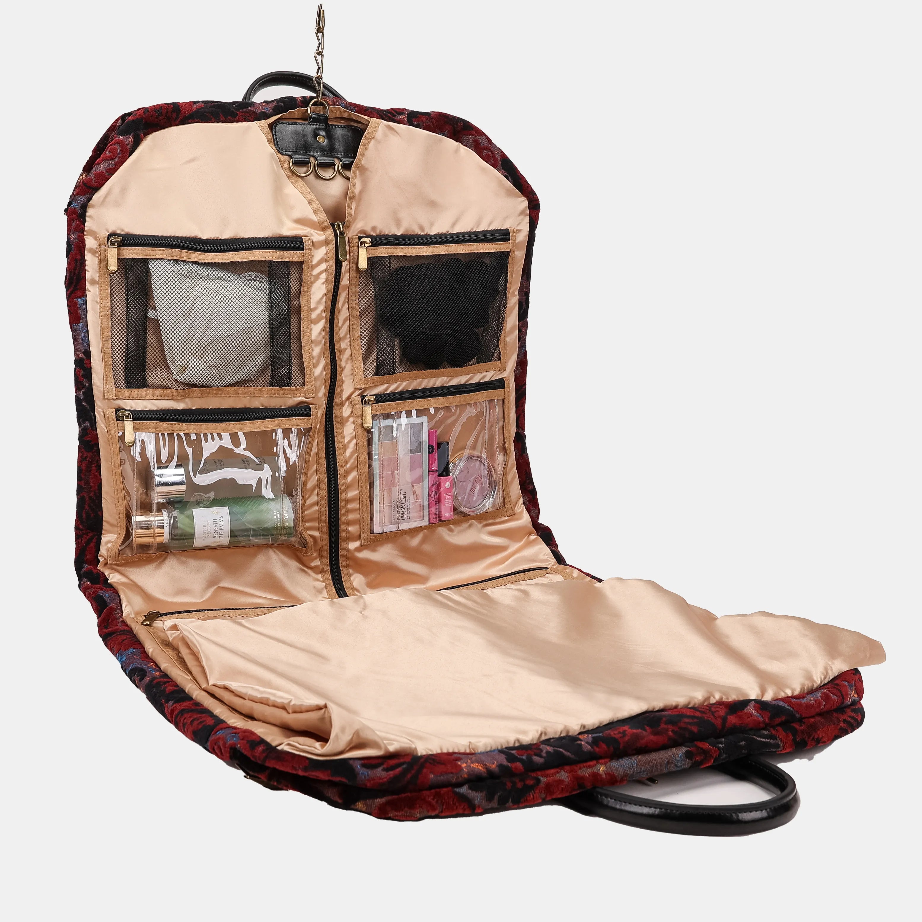 Burnout Velvet Revival Sephia Carpet Garment Bag Carpetbag of America overview