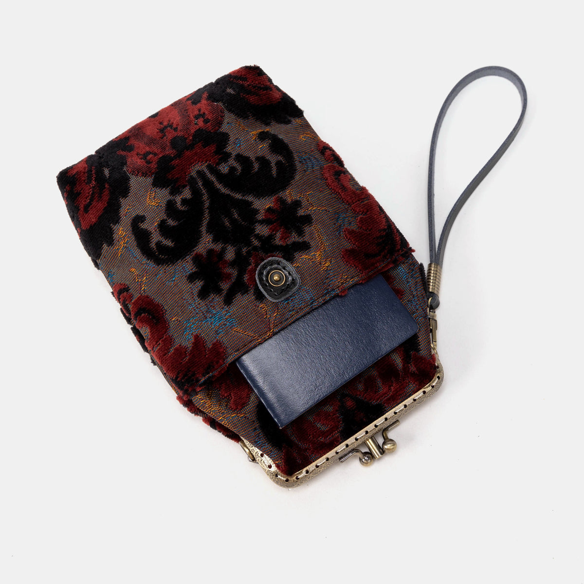 Burnout Velvet Revival Sephia Carpet Phone Case Carpetbag of America flat lay